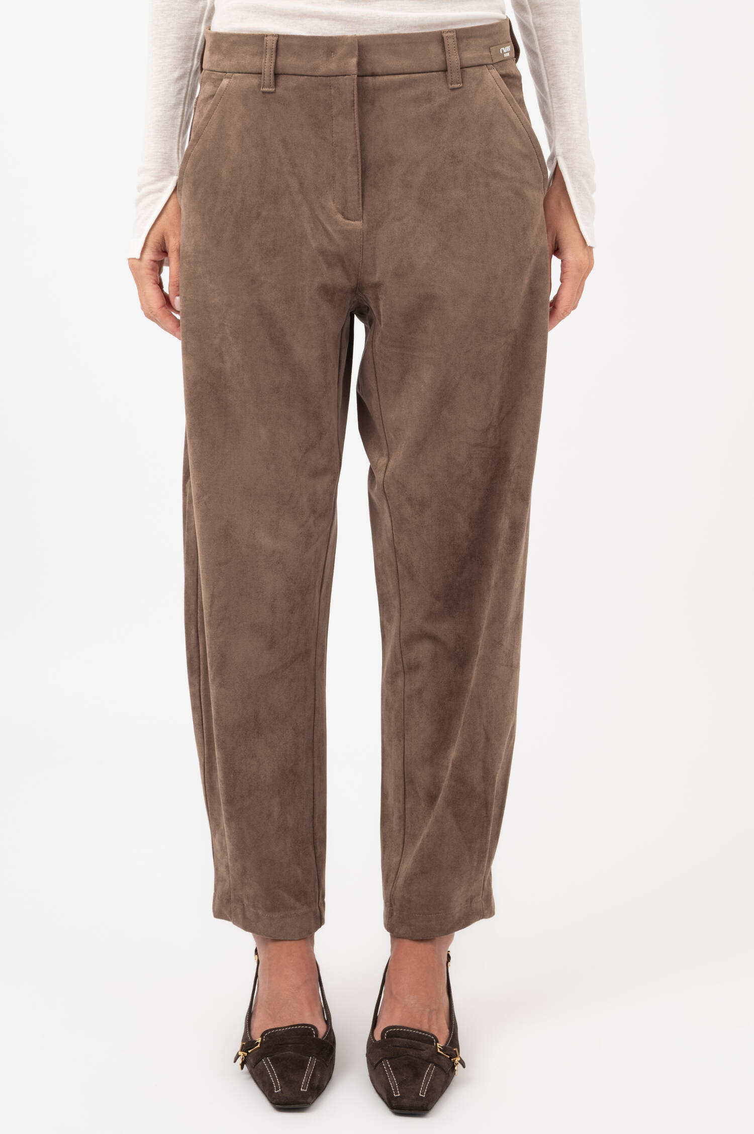 Vegane-Velourslederhose ODELIA in Braun Vegane-Velourslederhose ODELIA in Braun