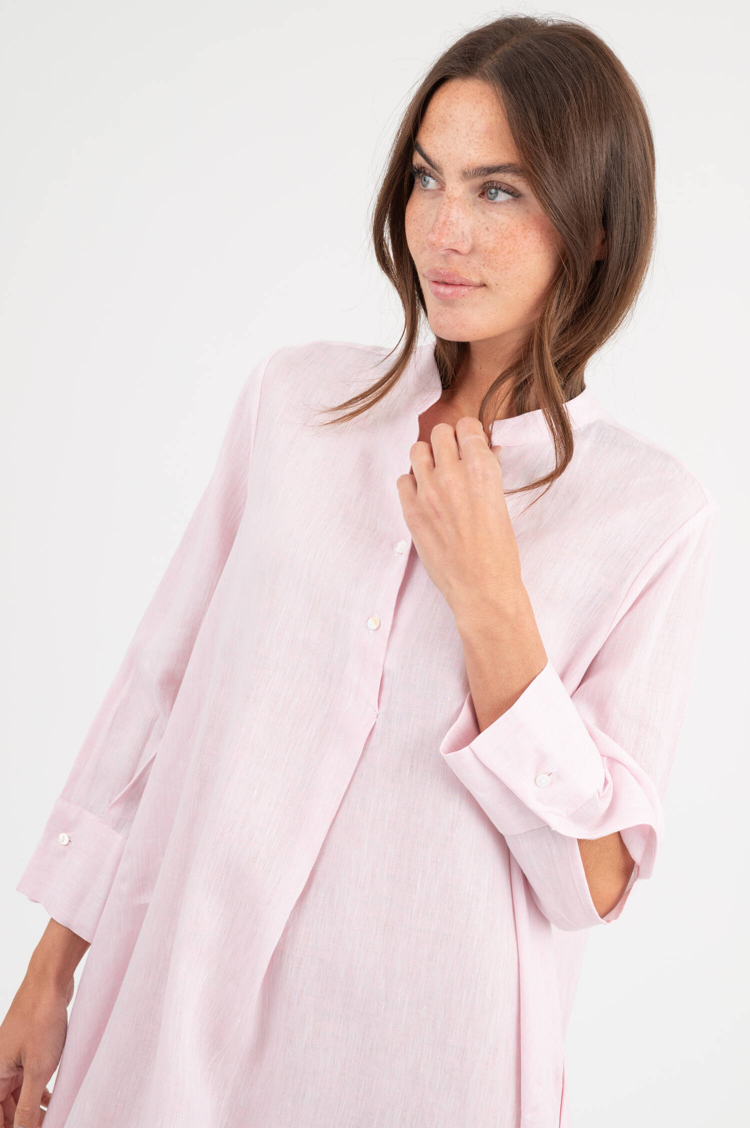 Leinenkleid in Rosa