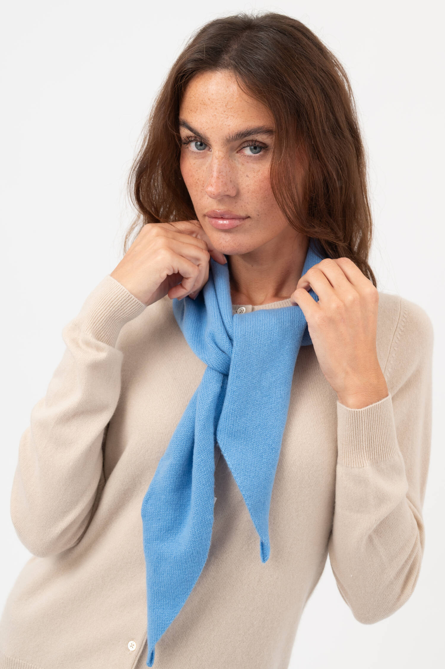 Cashmere Dreieckstuch FLORIANNE in Blau