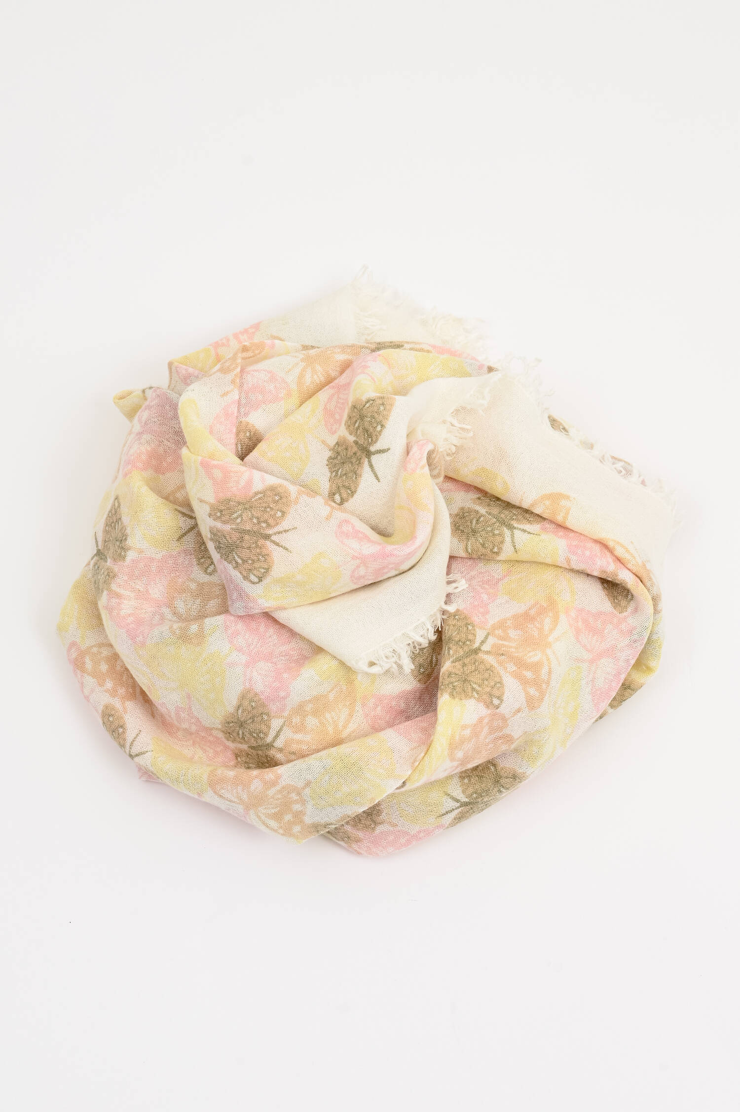 Cashmere-Seide-Schal MUFAIR in Crem/Rosa/Gelb