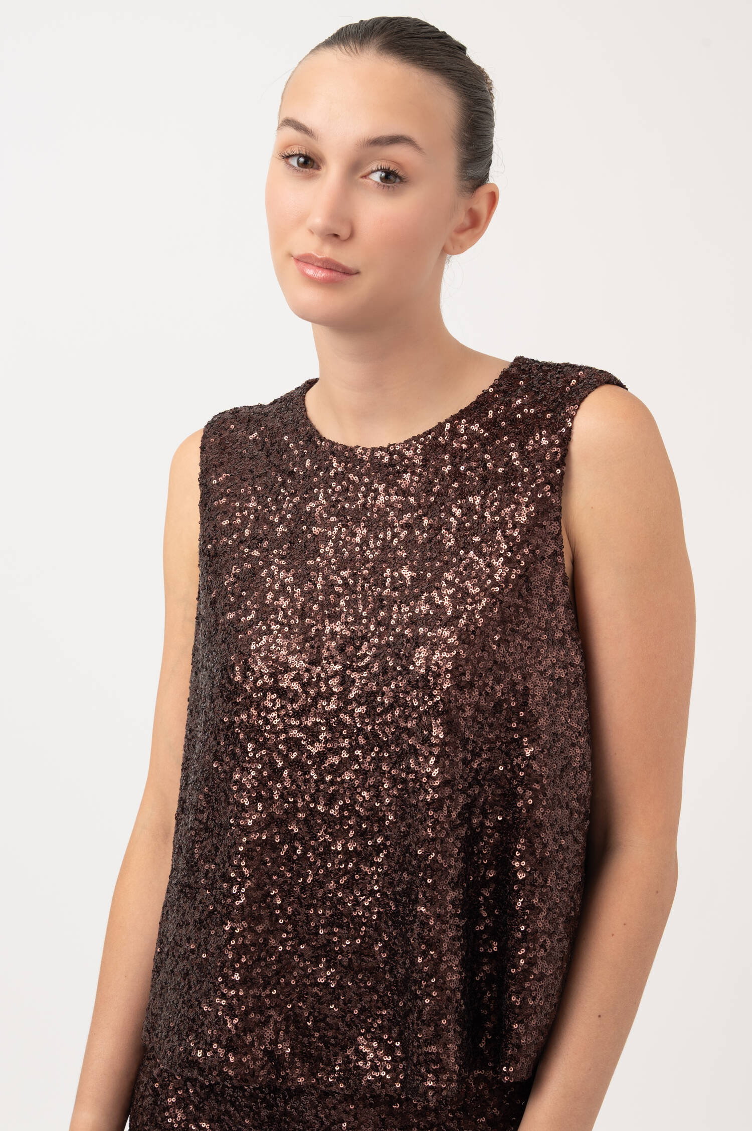 Pailletten Top in Braun Pailletten Top in Braun