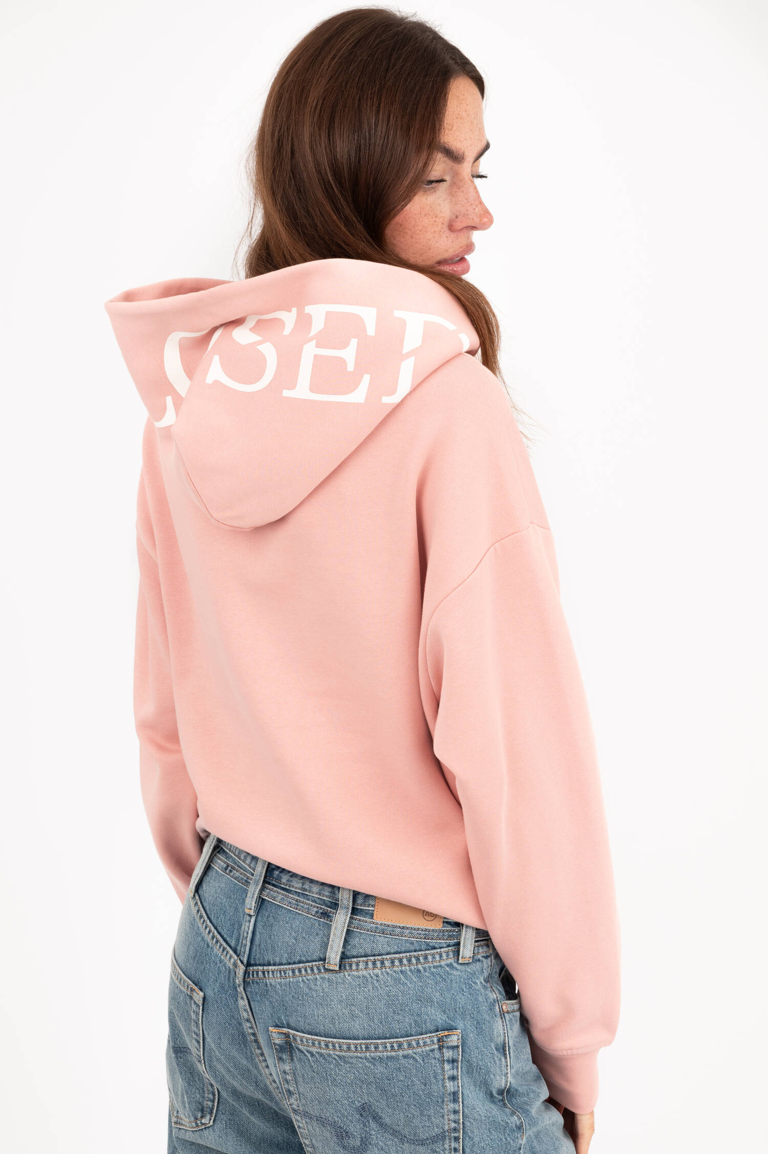 Hoodie mit Logo-Print in Rosa