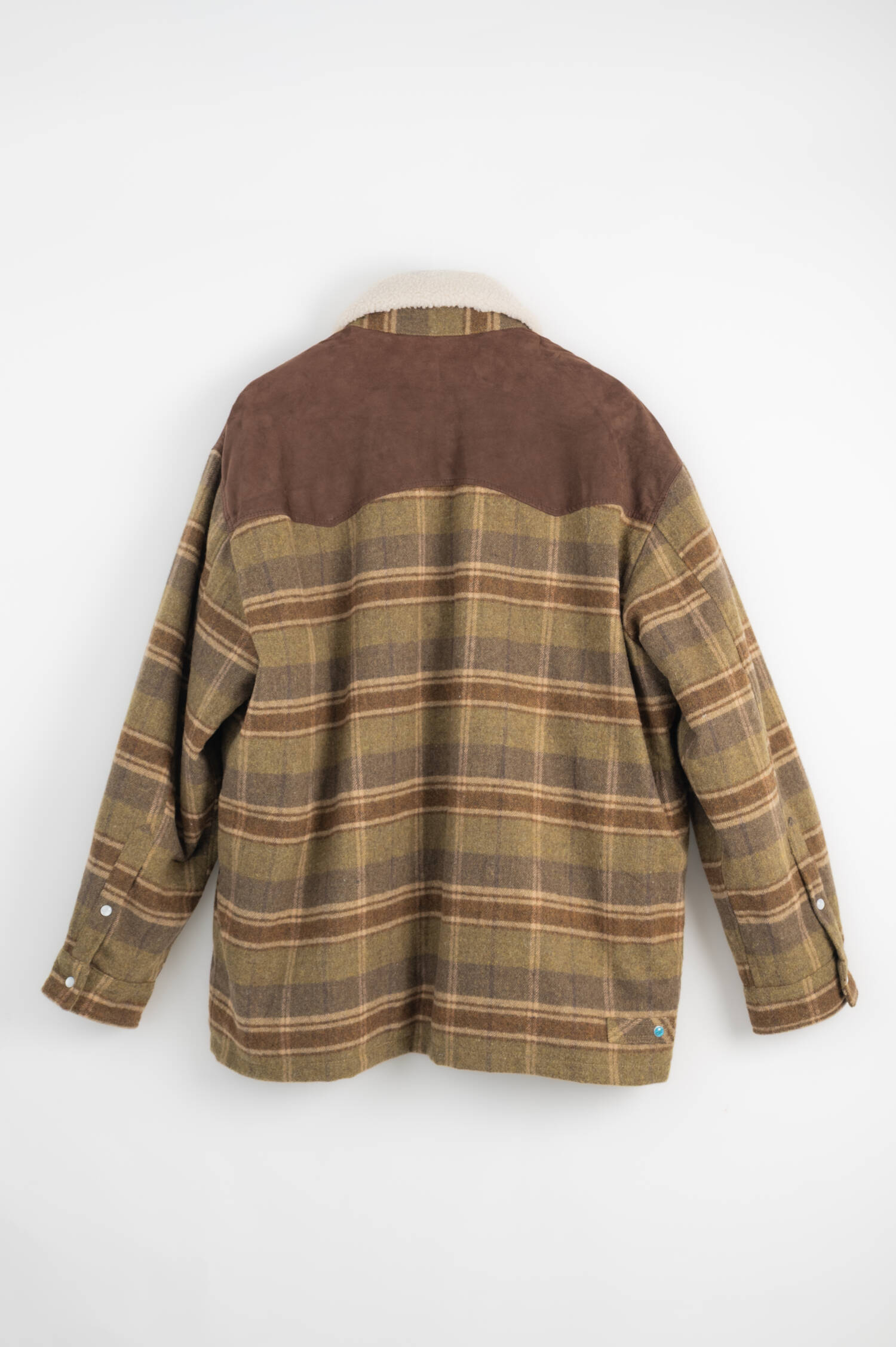 Teddy-Flanell-Veloursleder-Jacke in Oliv Teddy-Flanell-Veloursleder-Jacke in Oliv