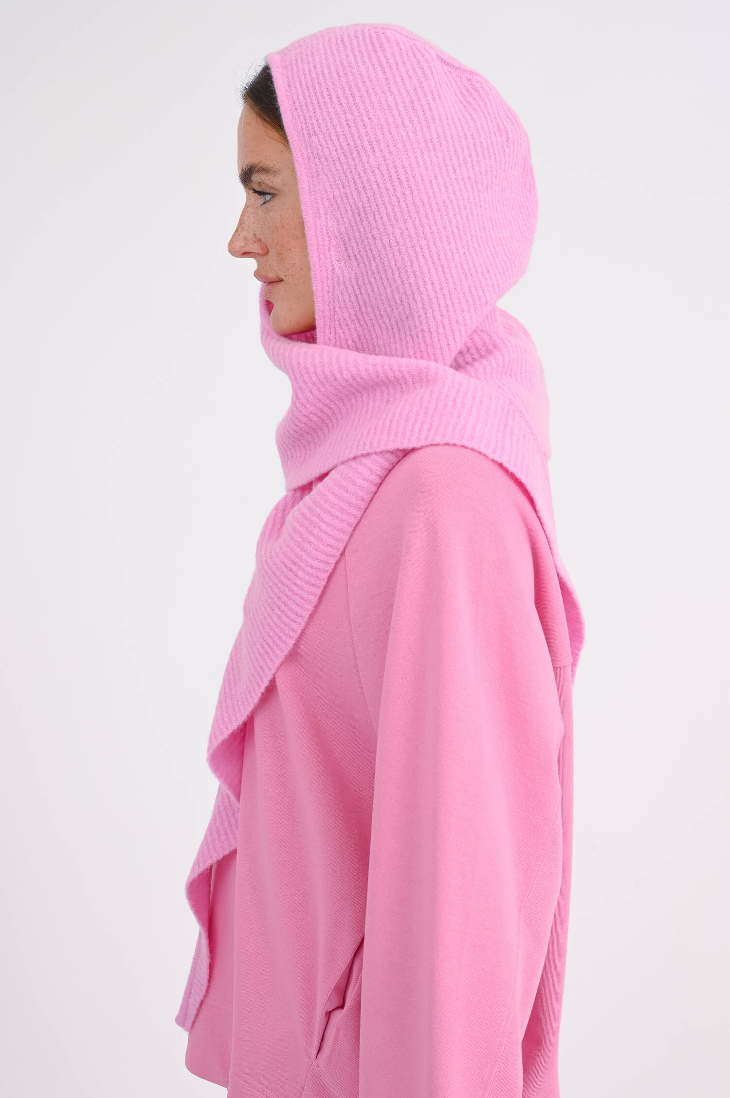 Schalhaube in Hot Pink Schalhaube in Hot Pink