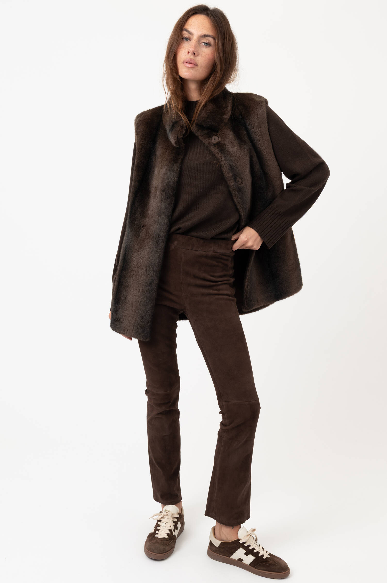 Faux-Fur-Gilet FIFI in Braun Faux-Fur-Gilet FIFI in Braun