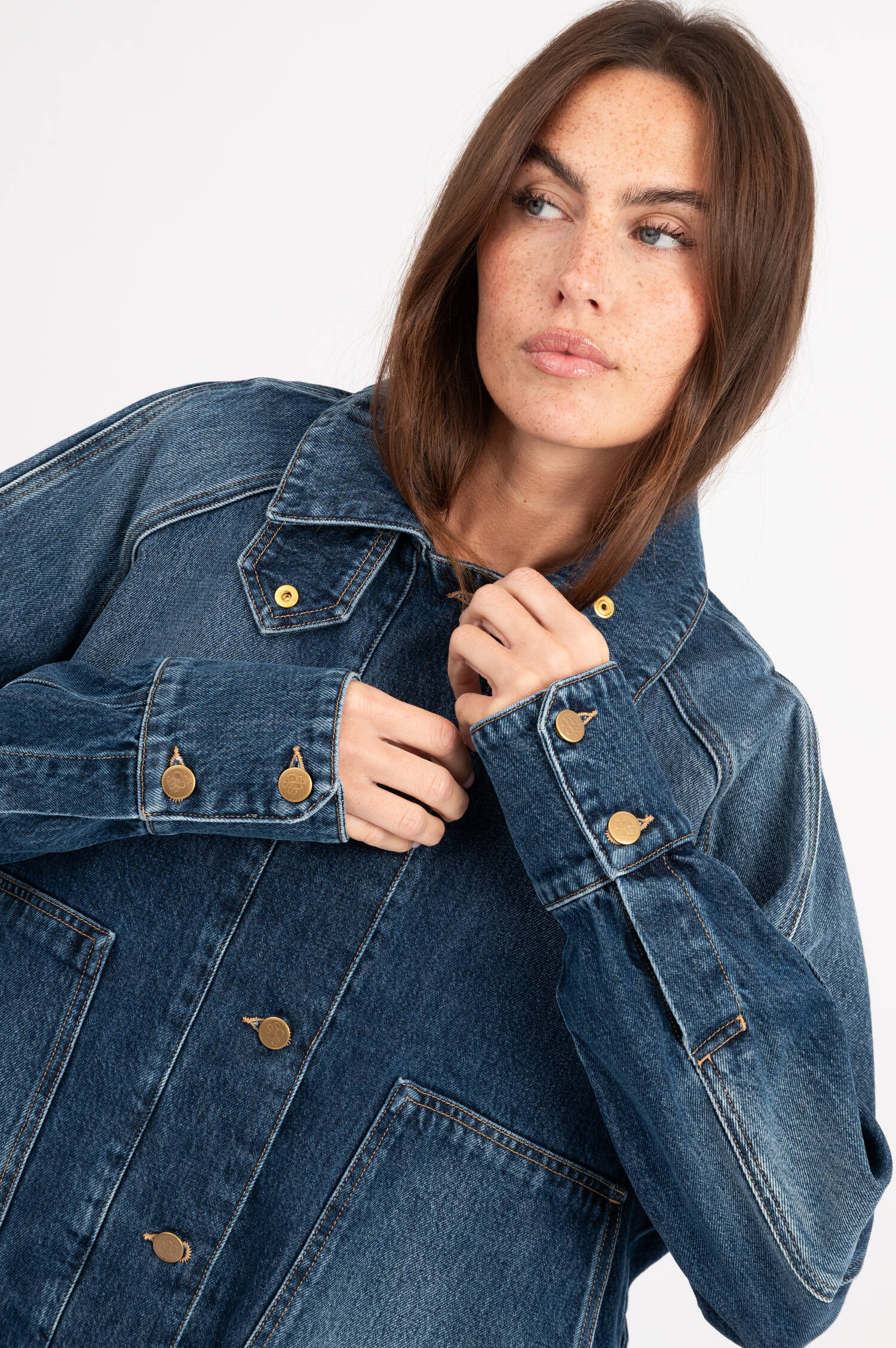 Denim-Bomberjacke in Dunkelblau