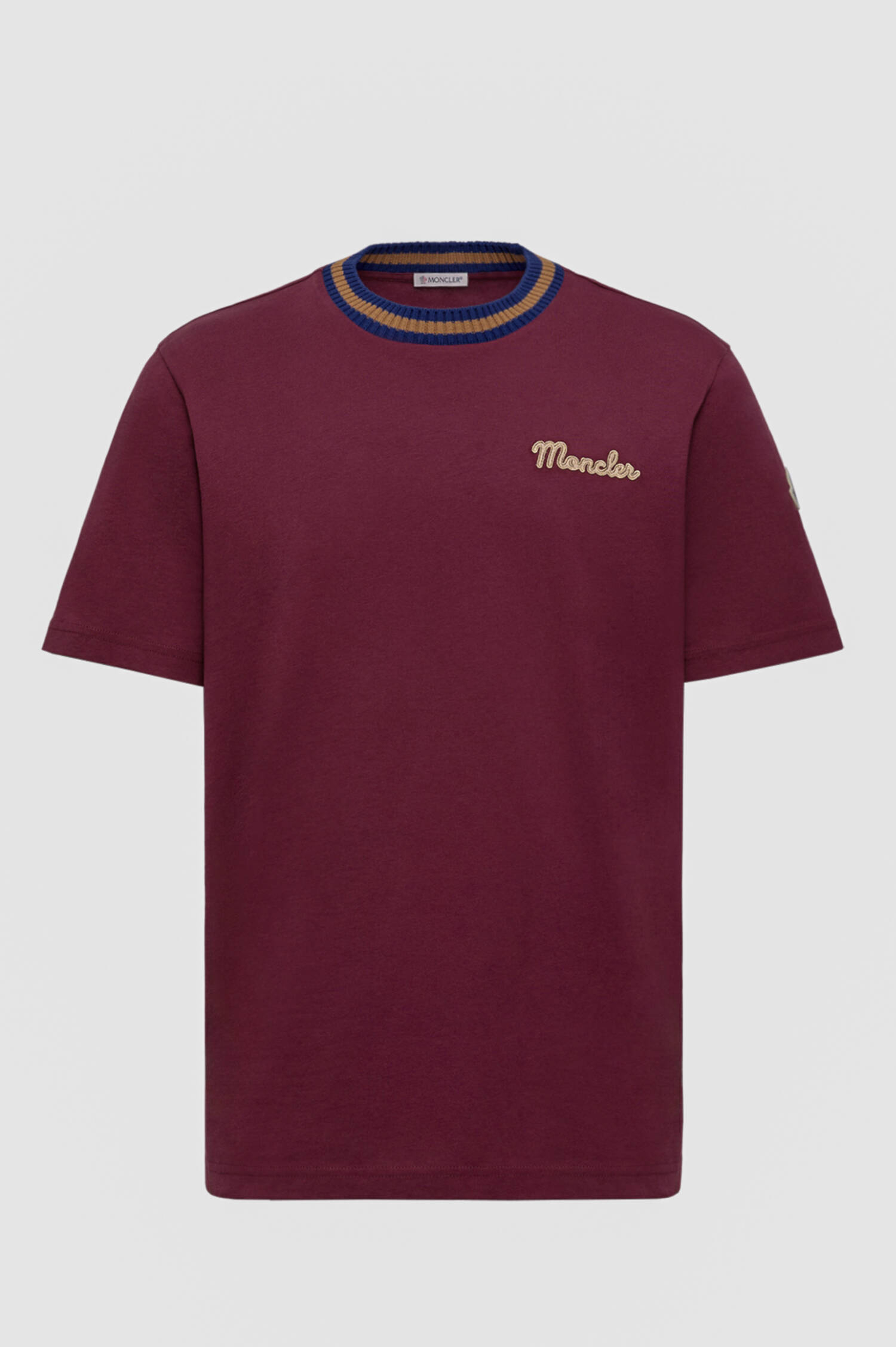 Kurzarmshirt mit Strick-Detail in Burgundy
