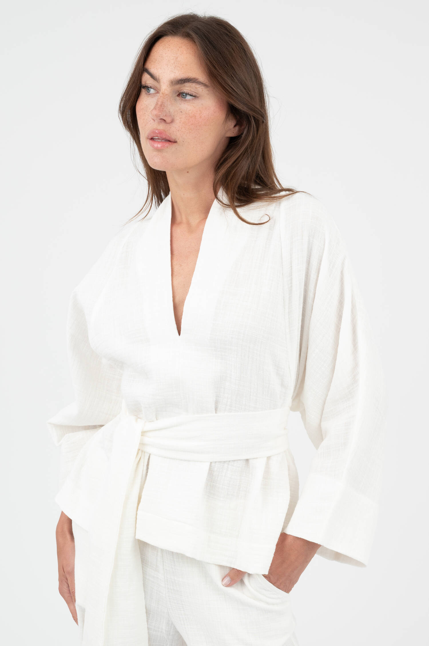 Musselin Blusenshirt in Weiß Musselin Blusenshirt in Weiß