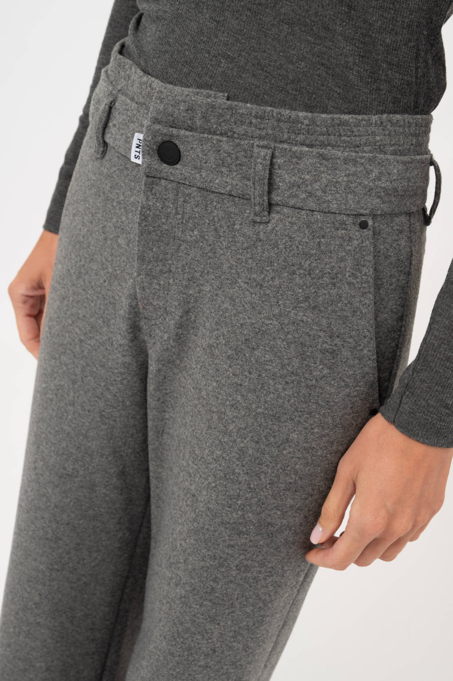 High-Waist-Hose THE SUPER B in Grau meliert