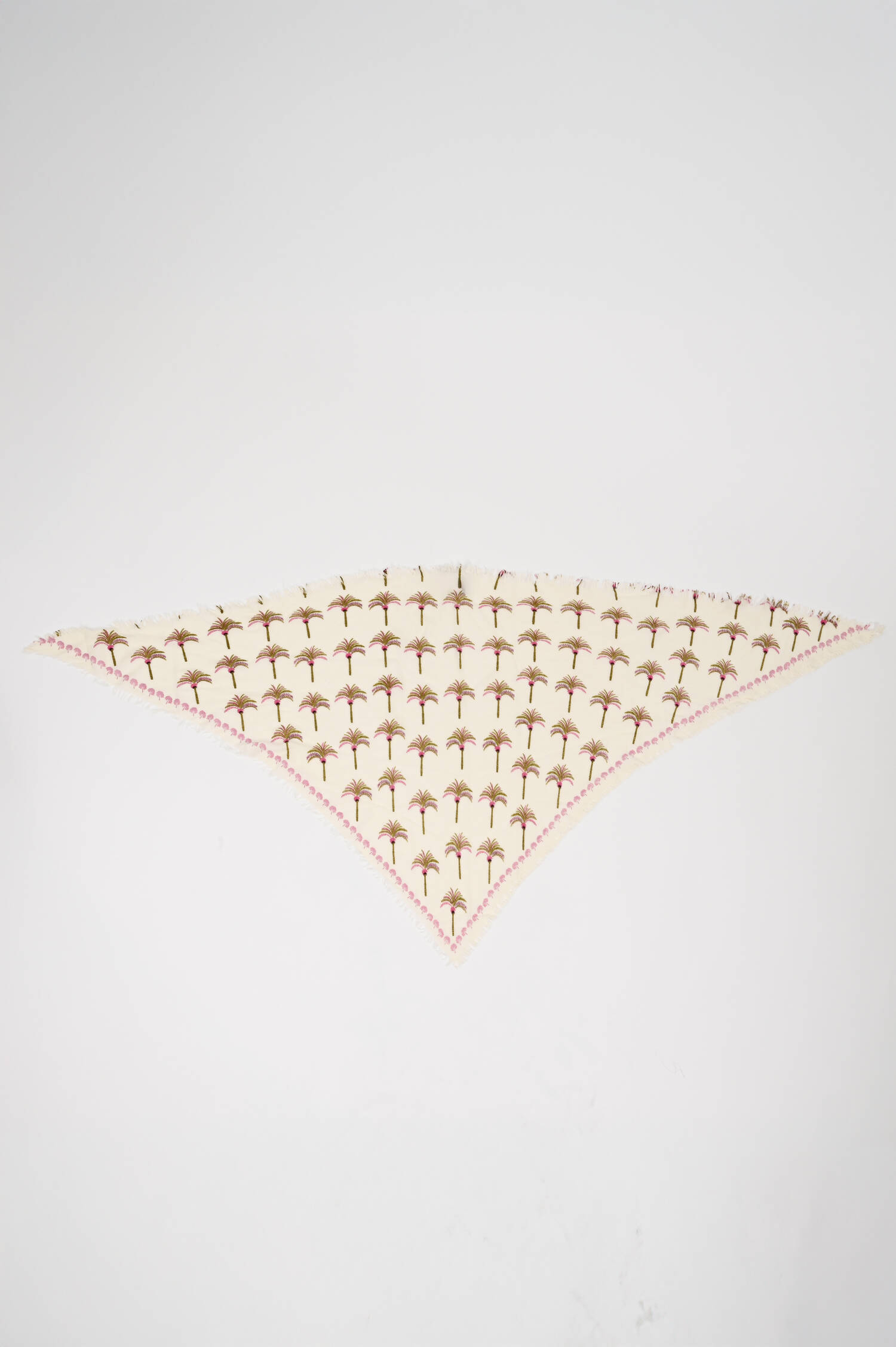 Dreieckstuch OPALME in Creme/Grün/Rosa