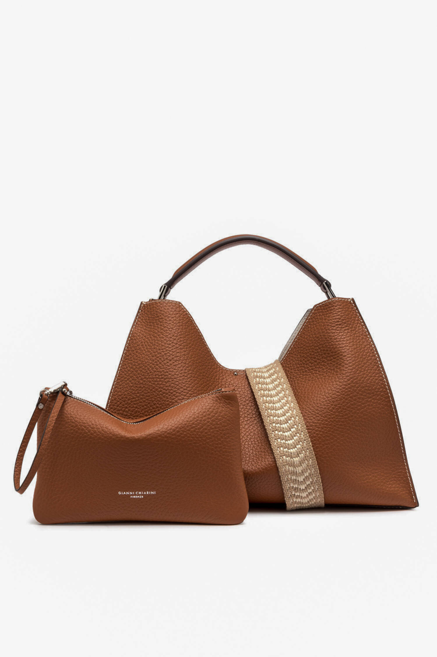 Tasche AURORA mit Schulterriemen in Caramel