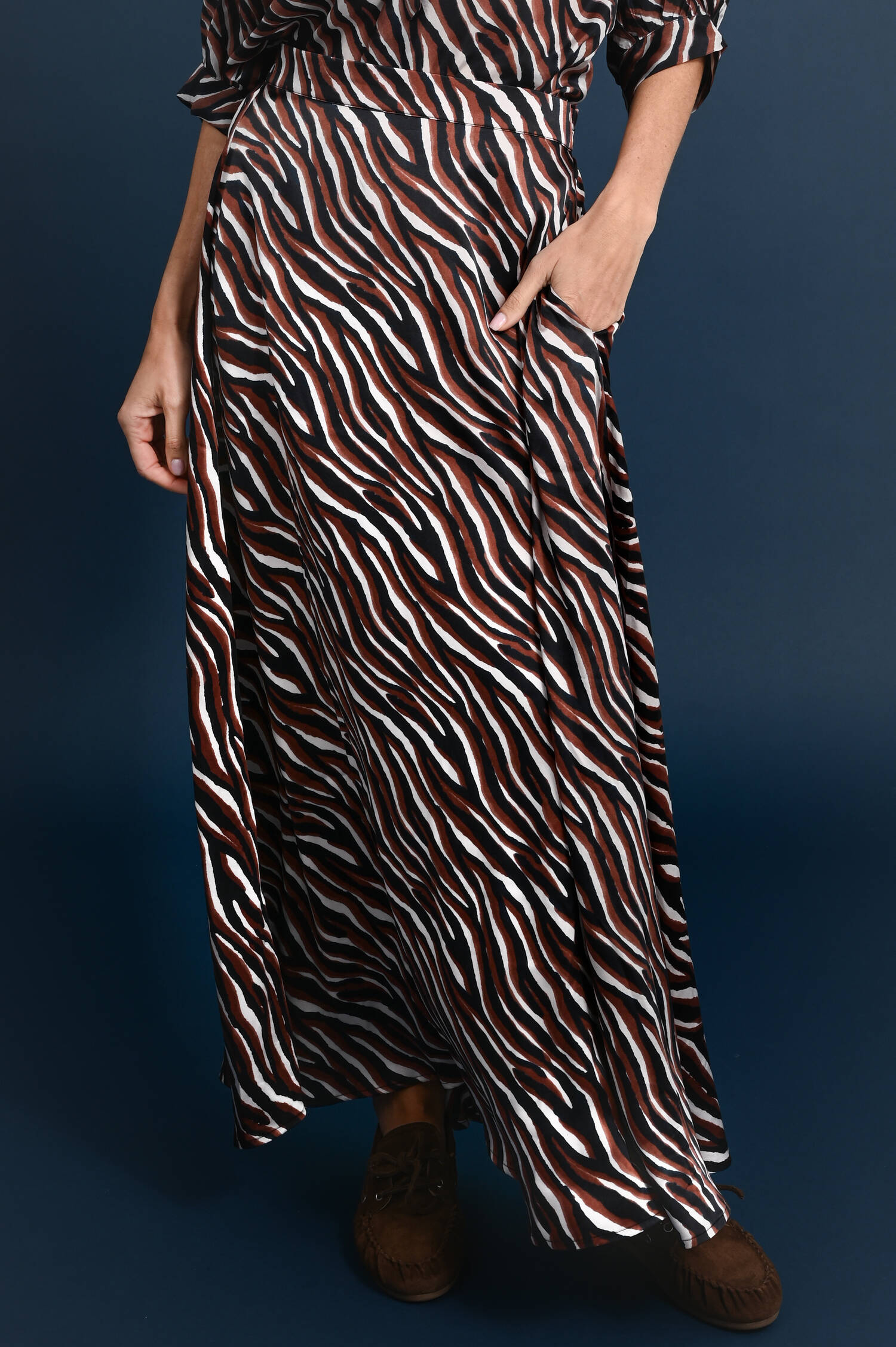 Seiden Rock Fello in Zebra gemustert