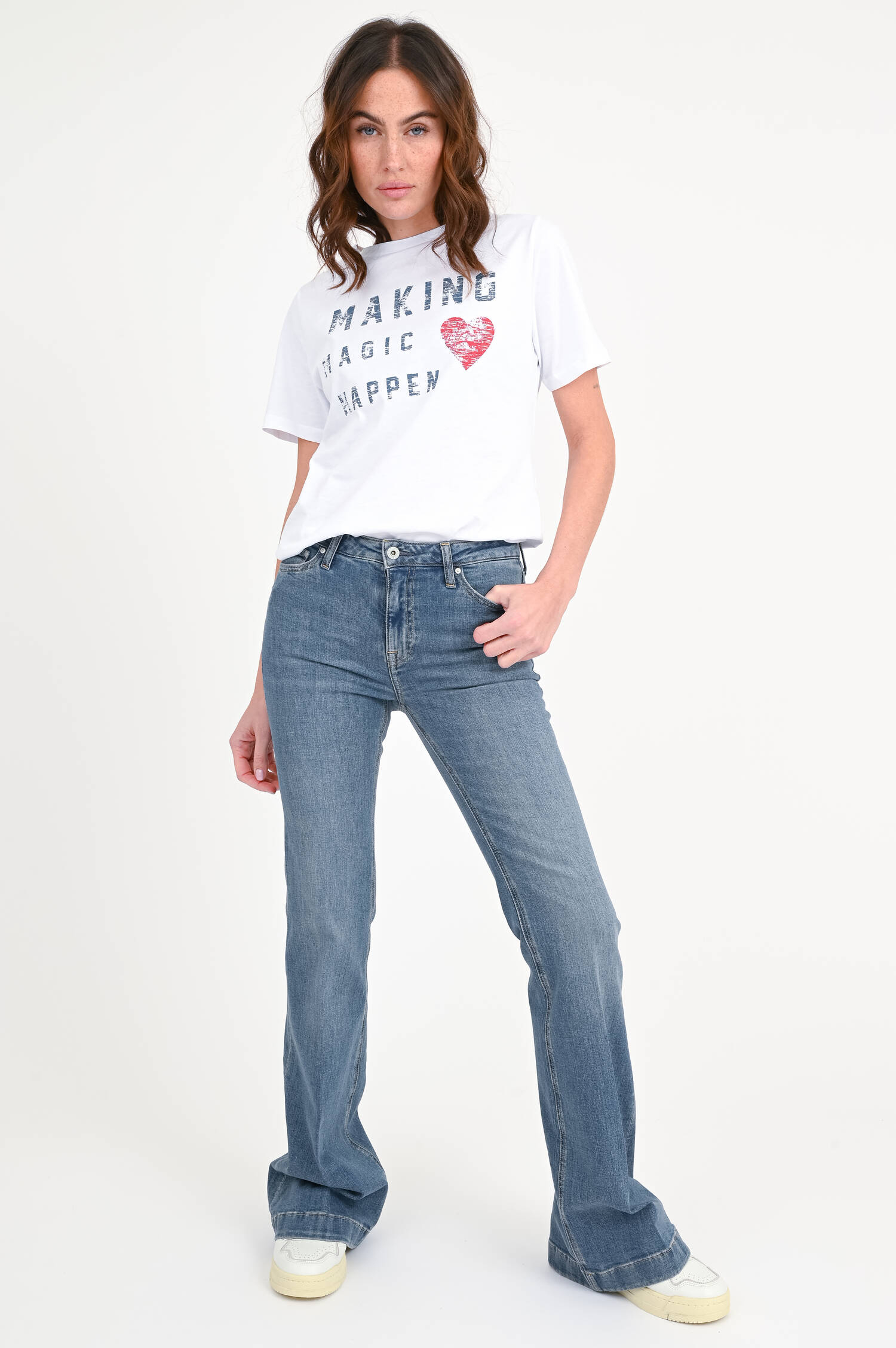 Wide Leg Jeans TROPEA in Mittelblau