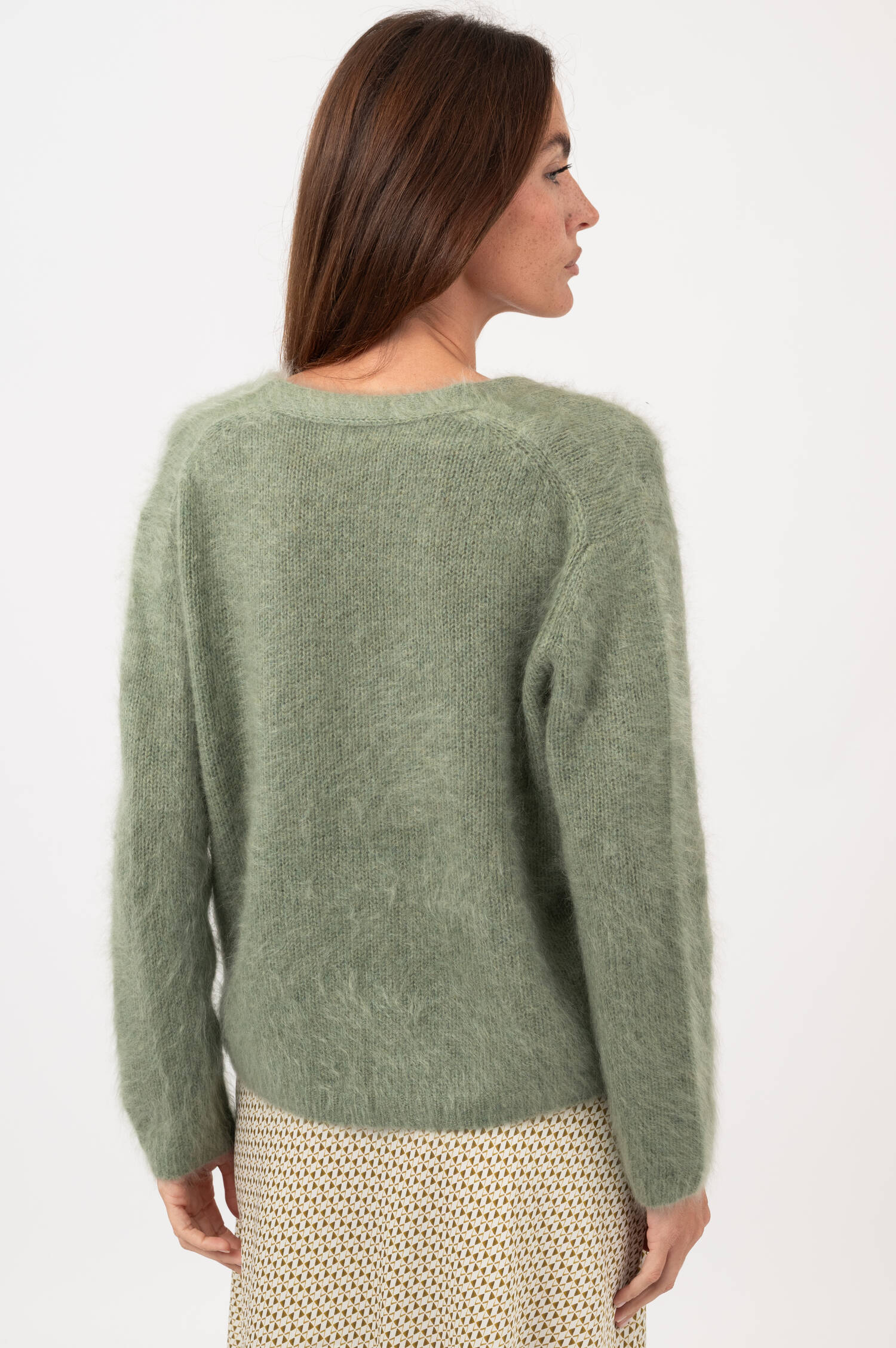 Cashmere-Strick-Cardigan in Grün Cashmere-Strick-Cardigan in Grün