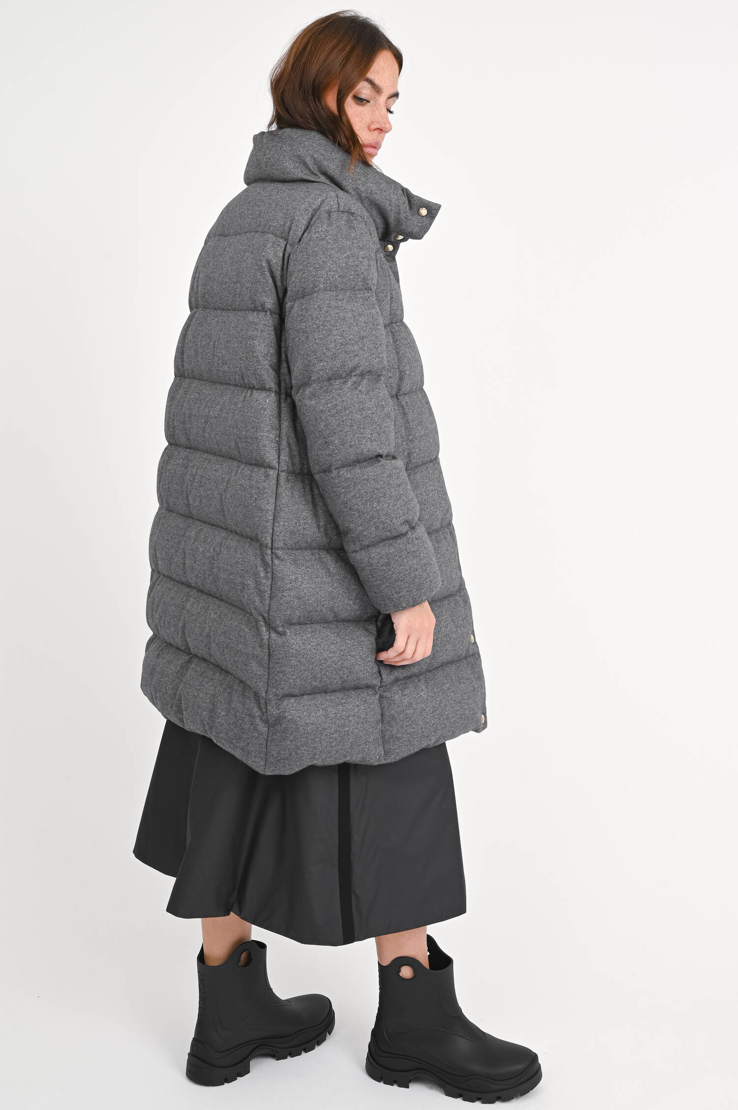 Daunenmantel COCHELONG mit Cashmere in Grau