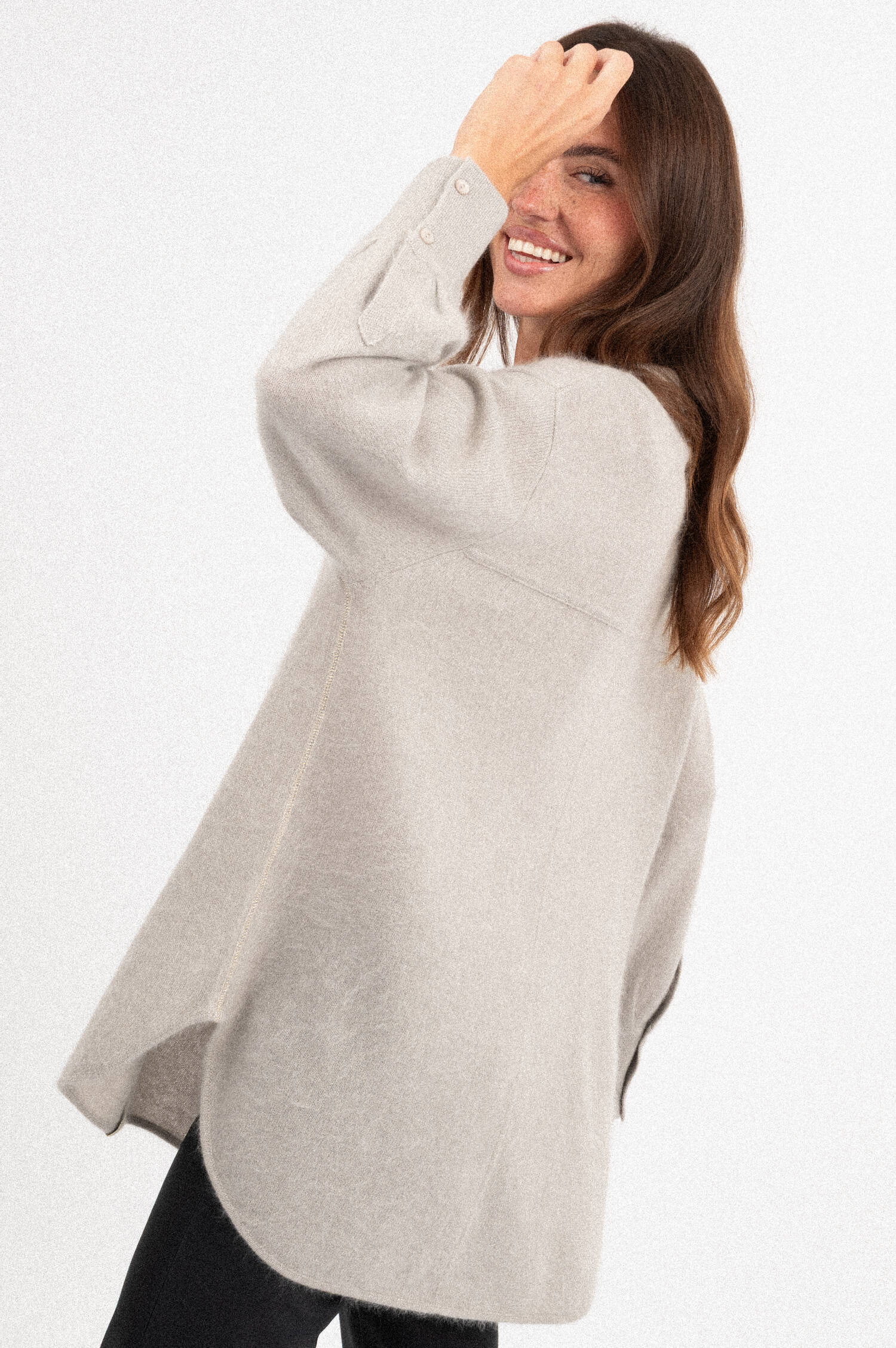 Strickhemd aus Cashmere in Grau Strickhemd aus Cashmere in Grau