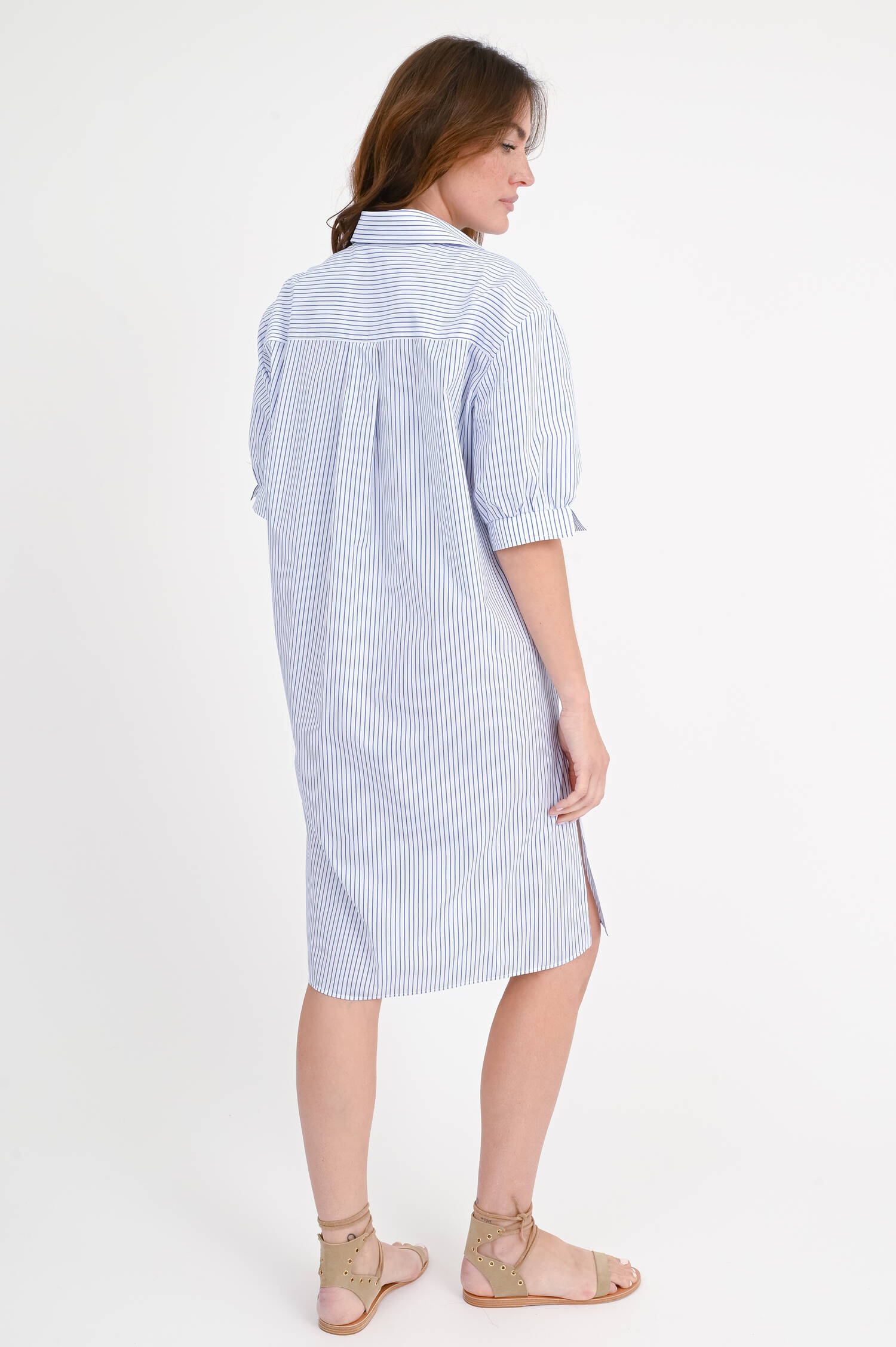 Blusenkleid OTESSA in Weiß/Navy gestreift