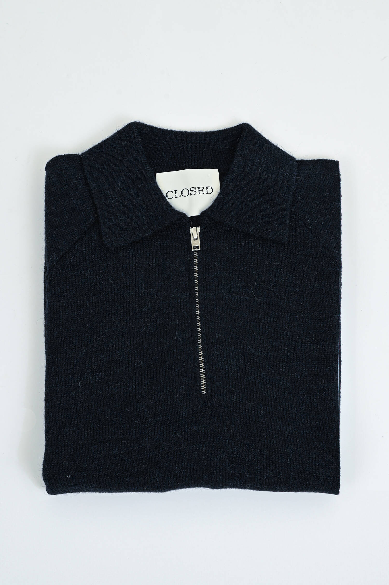 Gestrickter Polo-Pullover in Dark Blue