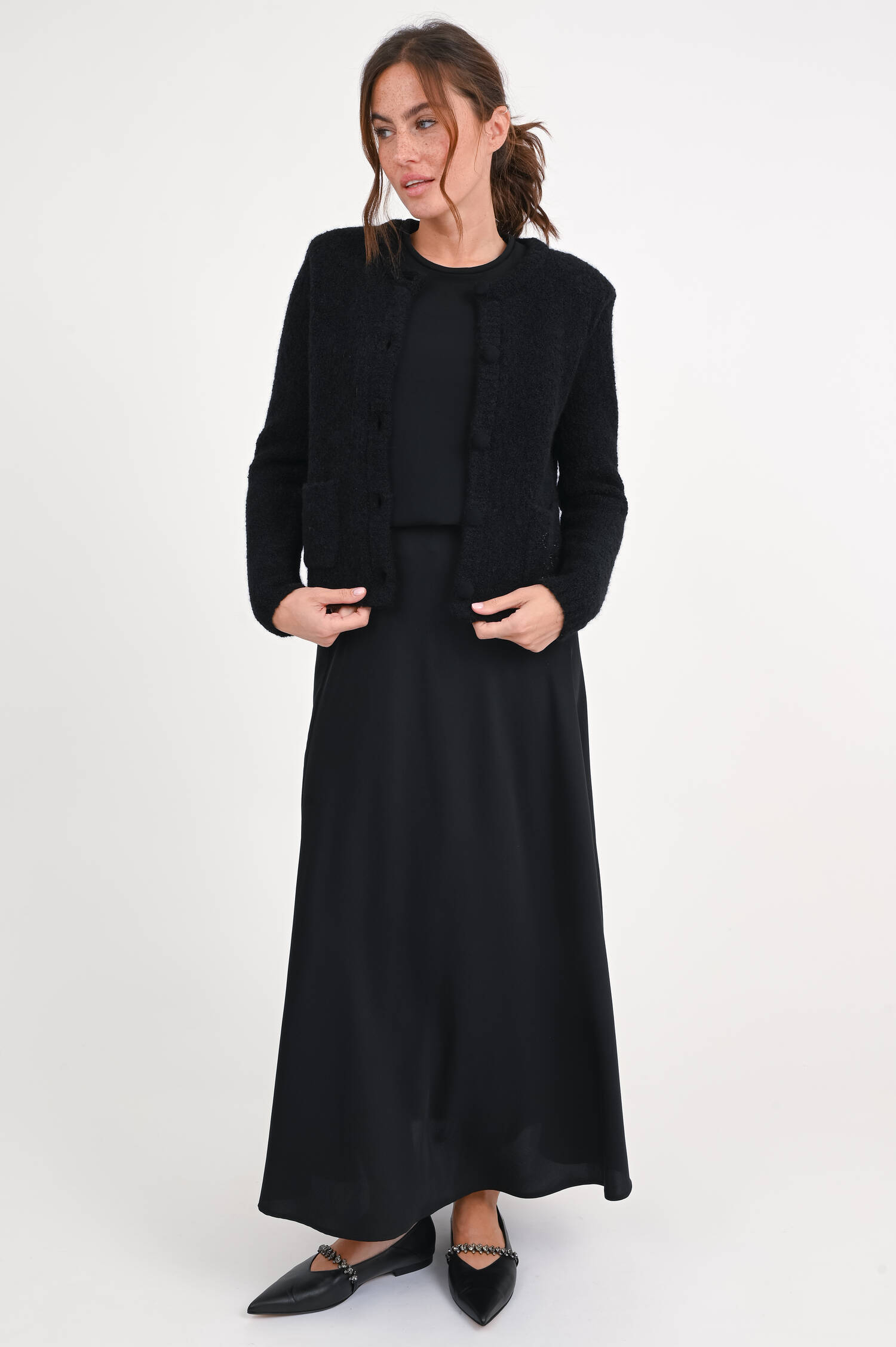 Strickweste aus Alpaka-Mix in Schwarz