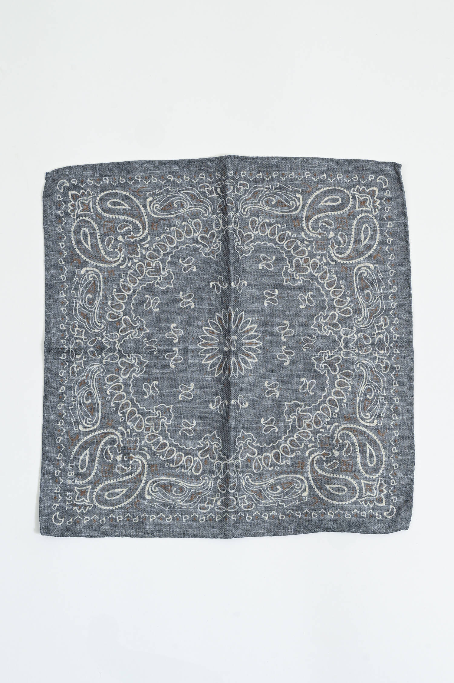 Einstecktuch aus Seide in Grau gemustert