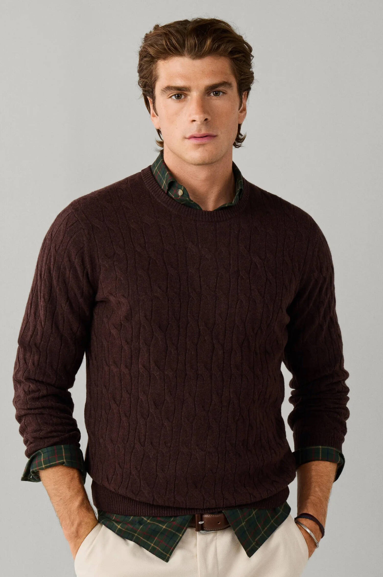 Lammwoll-Pullover in Braun Lammwoll-Pullover in Braun