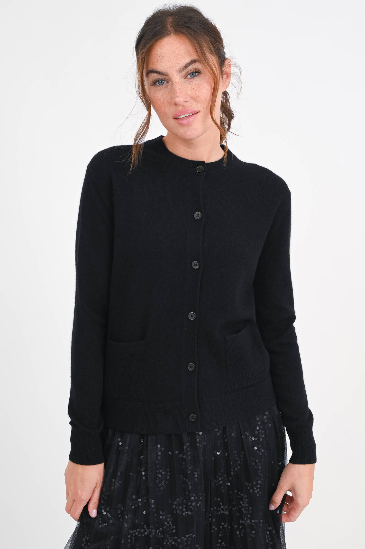 Strickjacke aus Cashmere in Schwarz