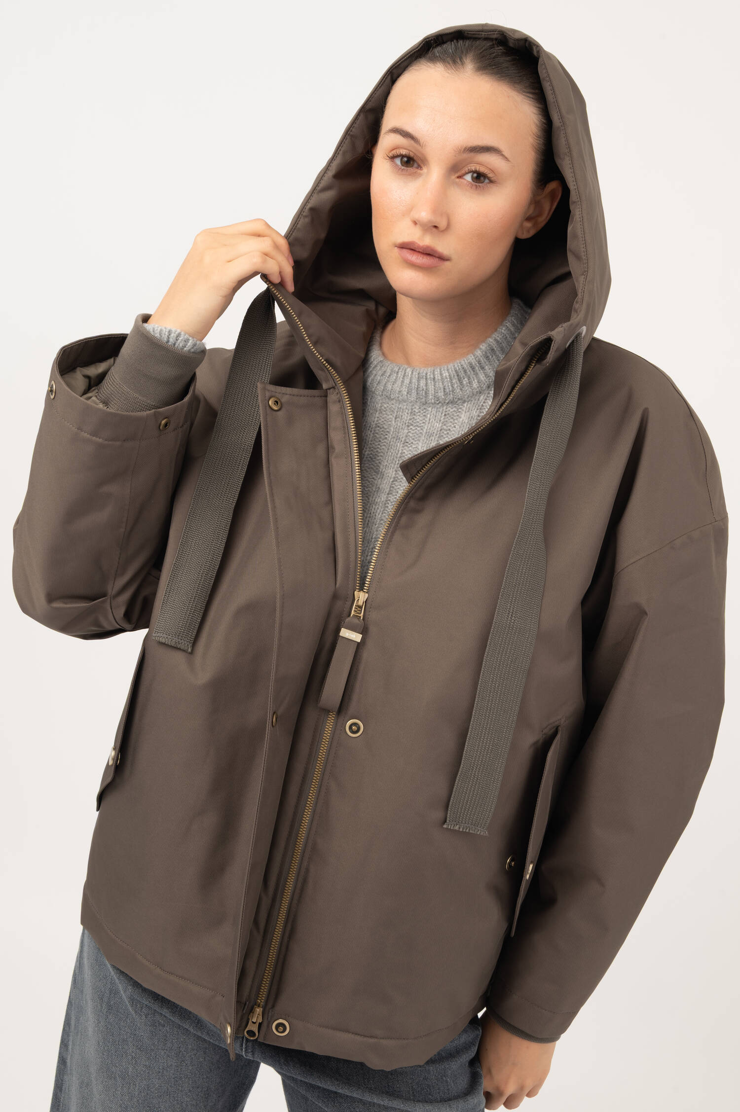Kapuzenjacke ROSIE in Taupe