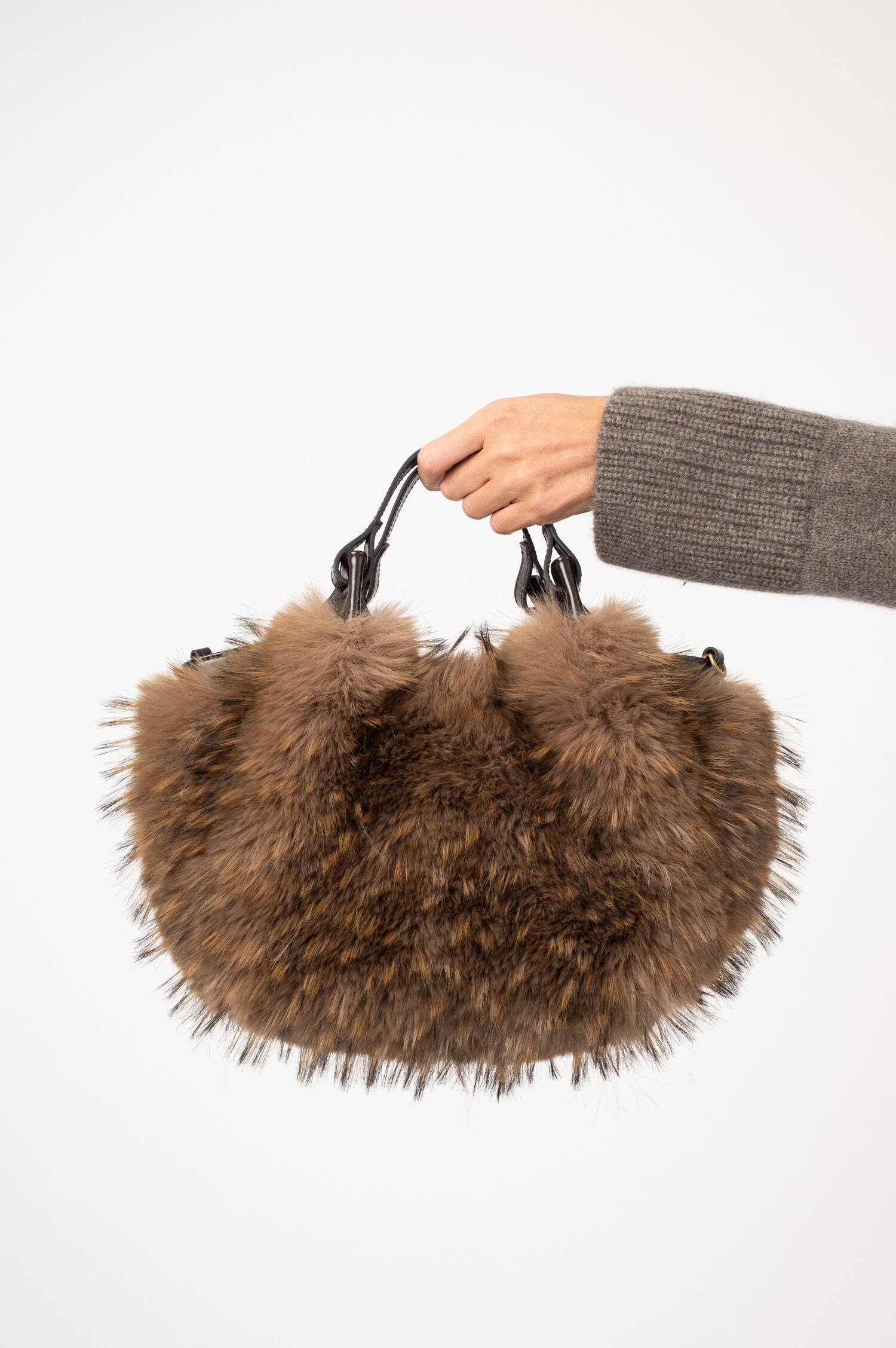 Faux-Fur-Handtasche DUA in Braun
