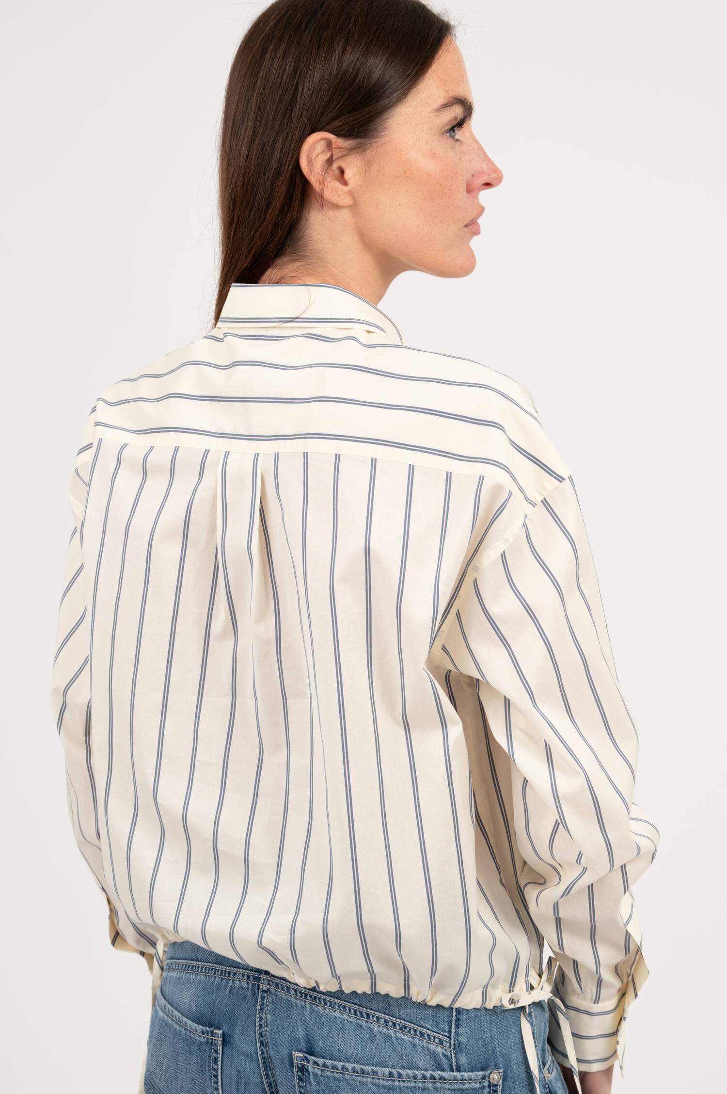 Gestreifte Bluse in Creme