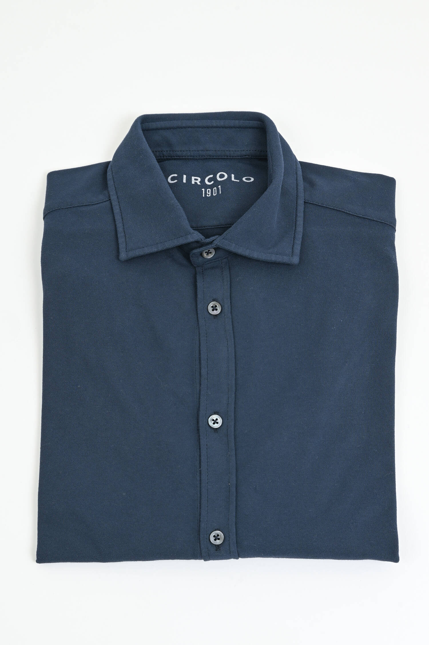 Langarm Polo-Shirt in Navy