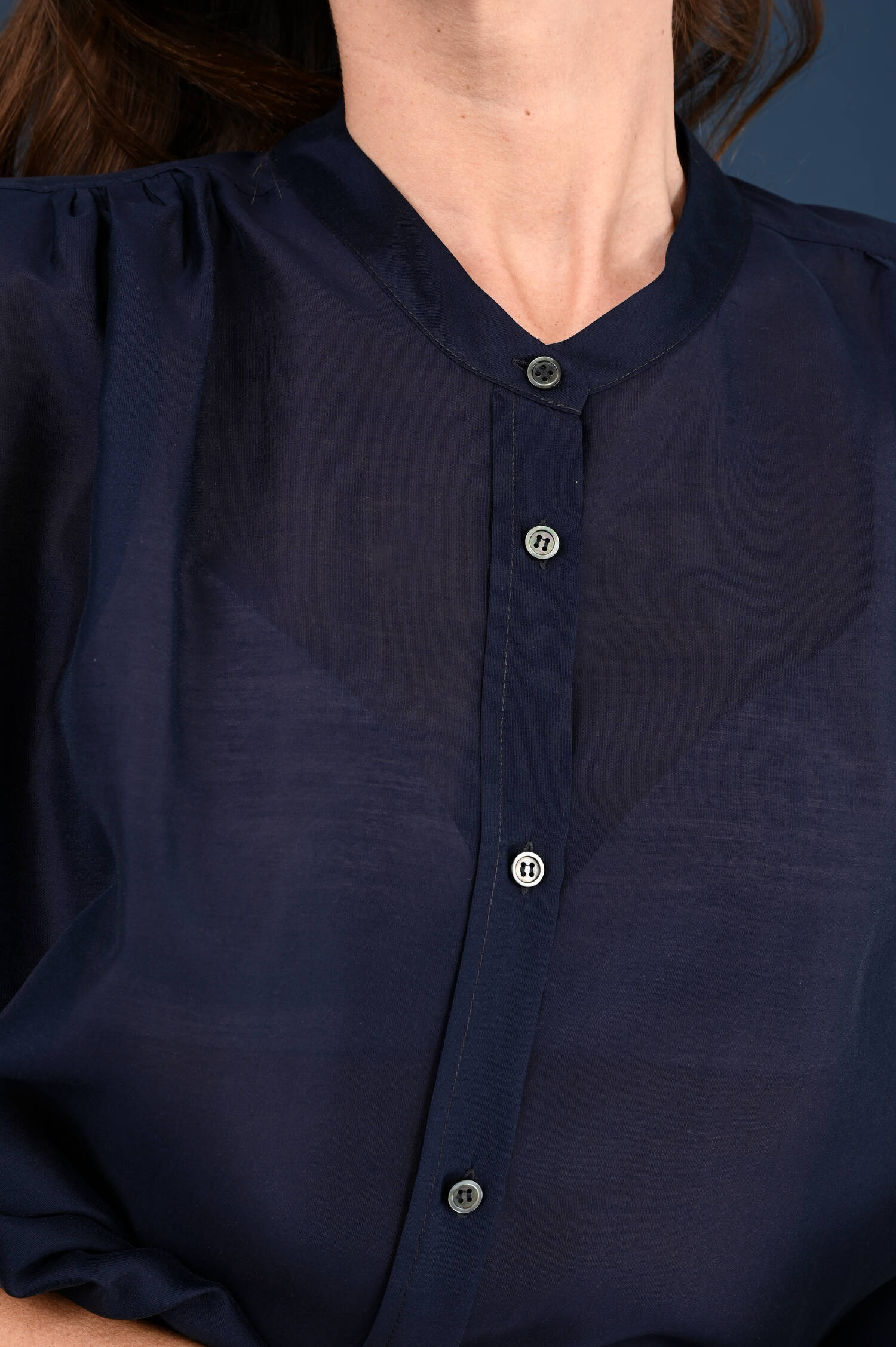 Weite Ärmellose Bluse in Navy