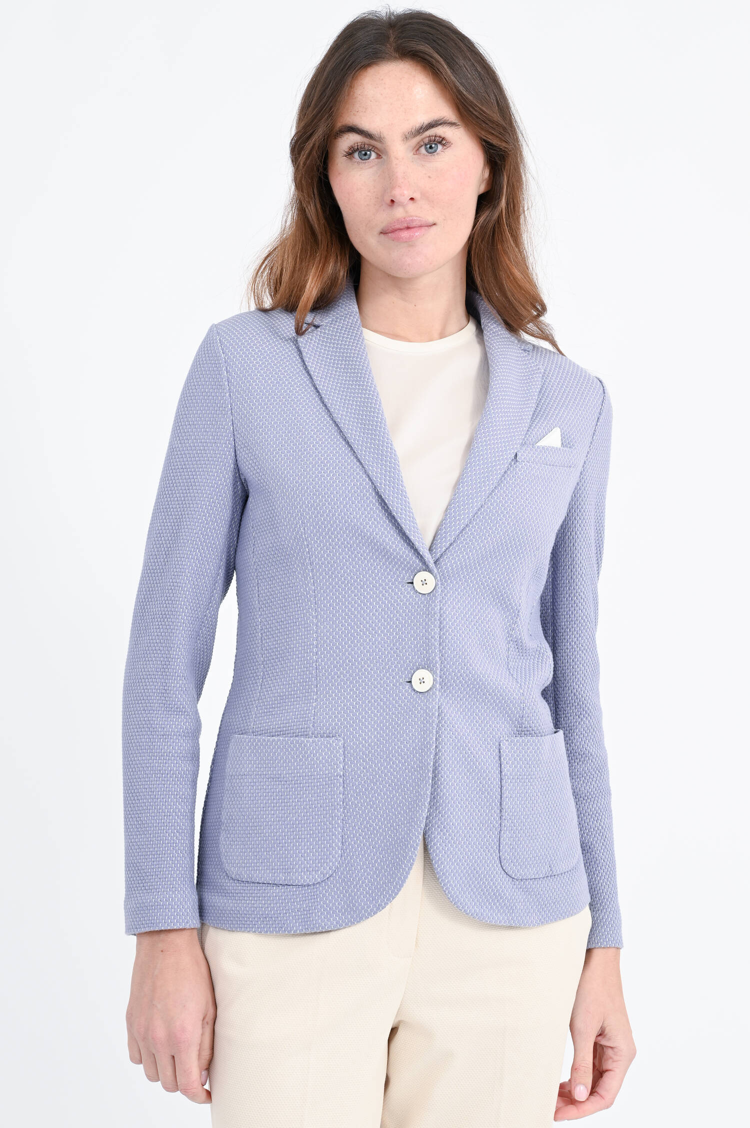 Einreihiger Oxford Blazer in Lila
