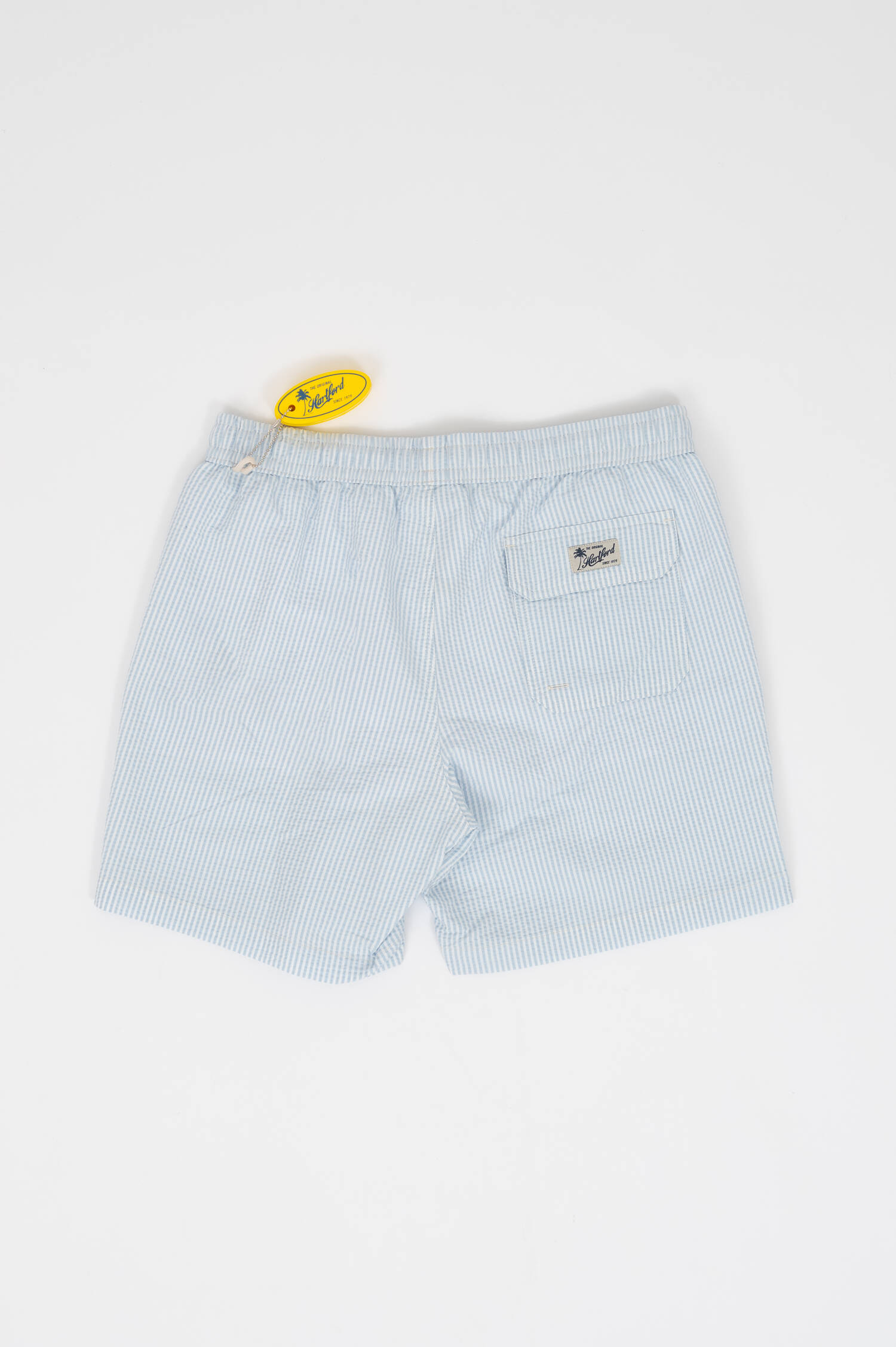 Badehose in Hellblau/Weiß gestreift