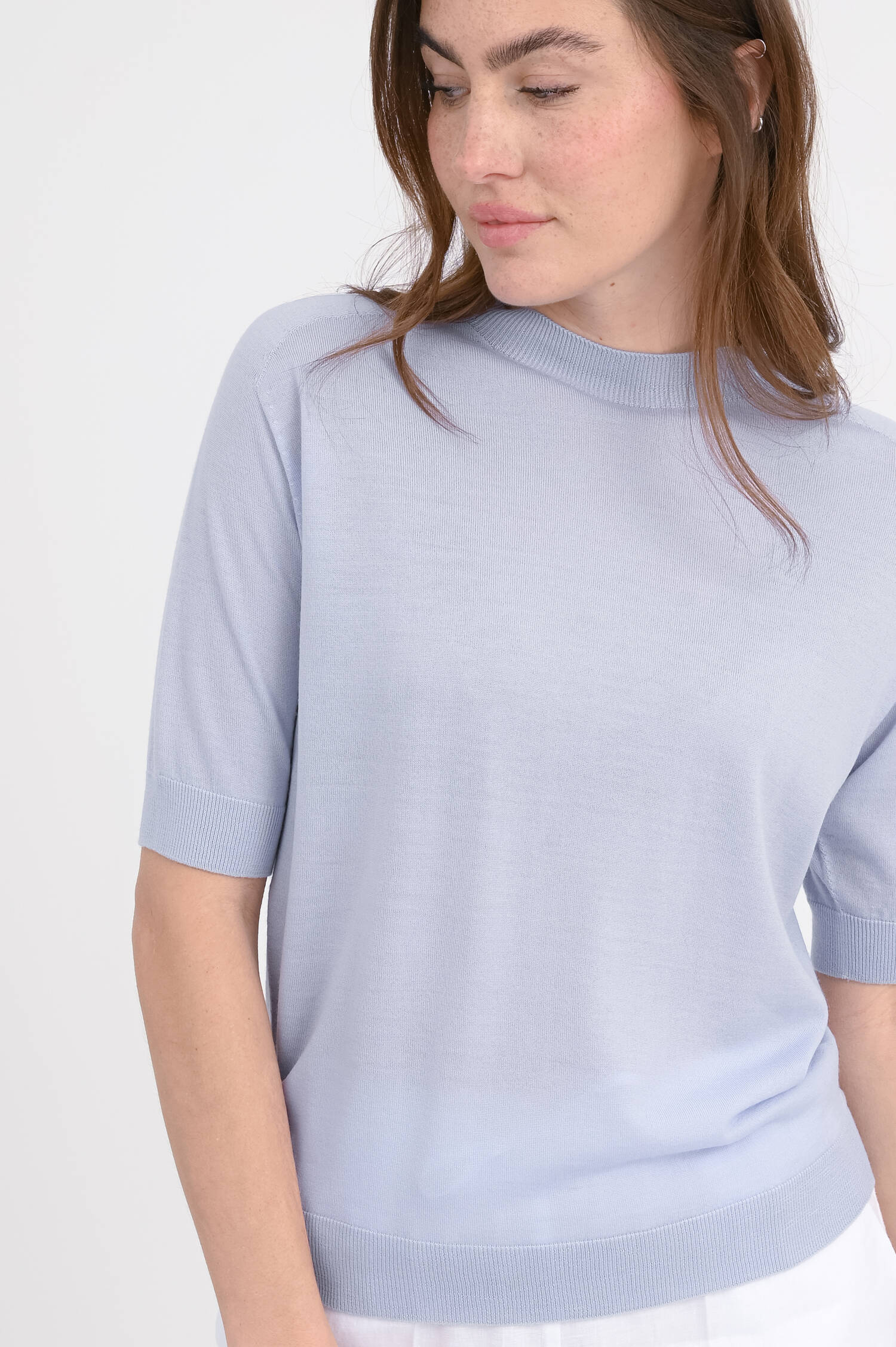 Leichtes Strickshirt in Hellblau