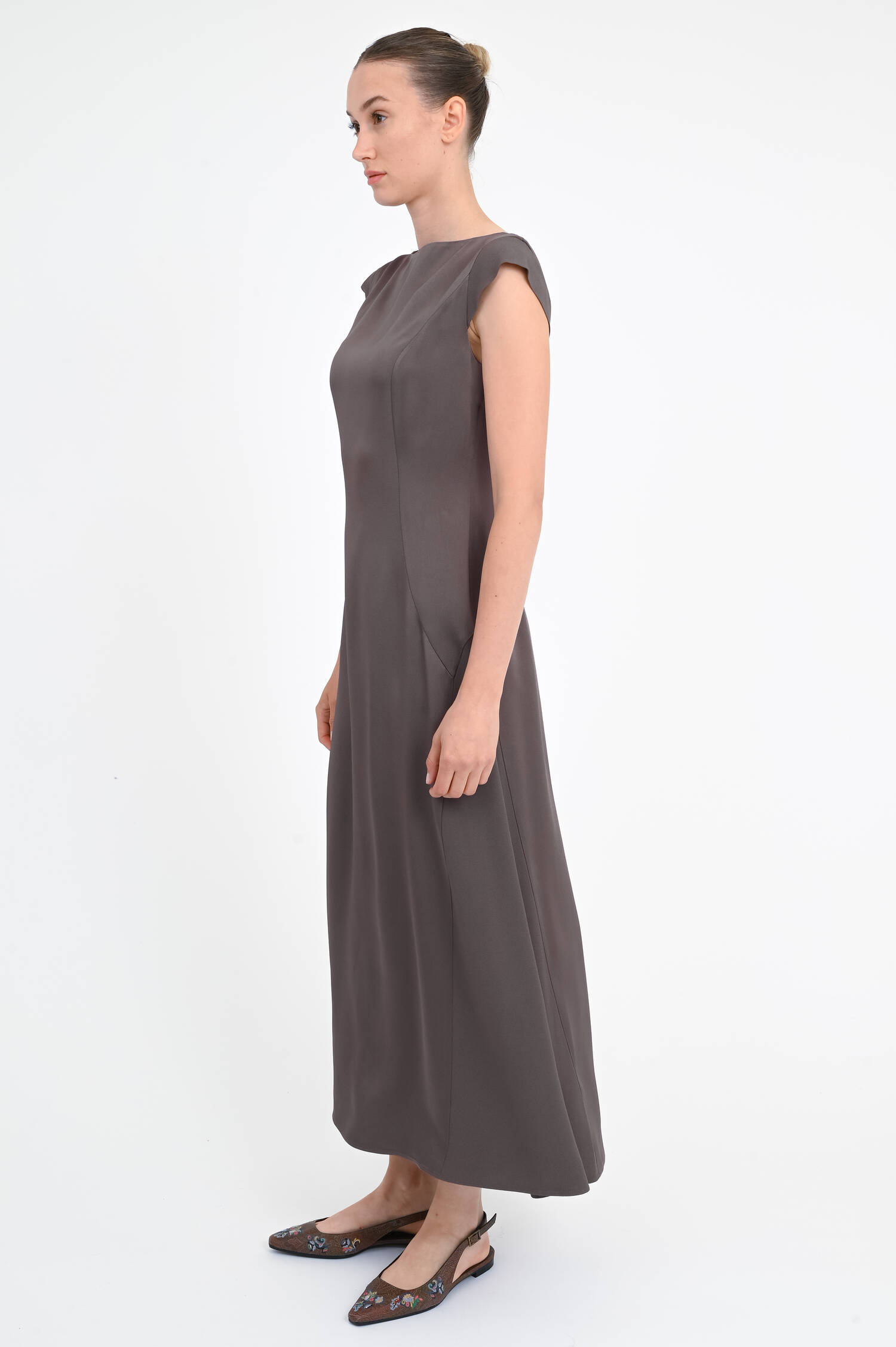 Maxi-Satinkleid in Chocolate Maxi-Satinkleid in Chocolate