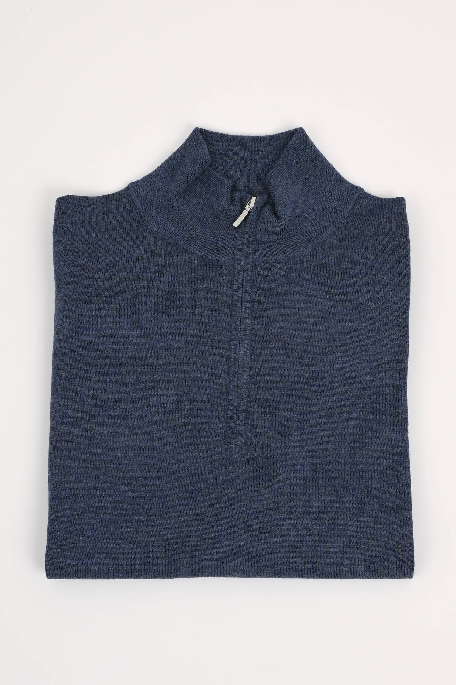 Feinstrick Troyer in Mittelblau meliert