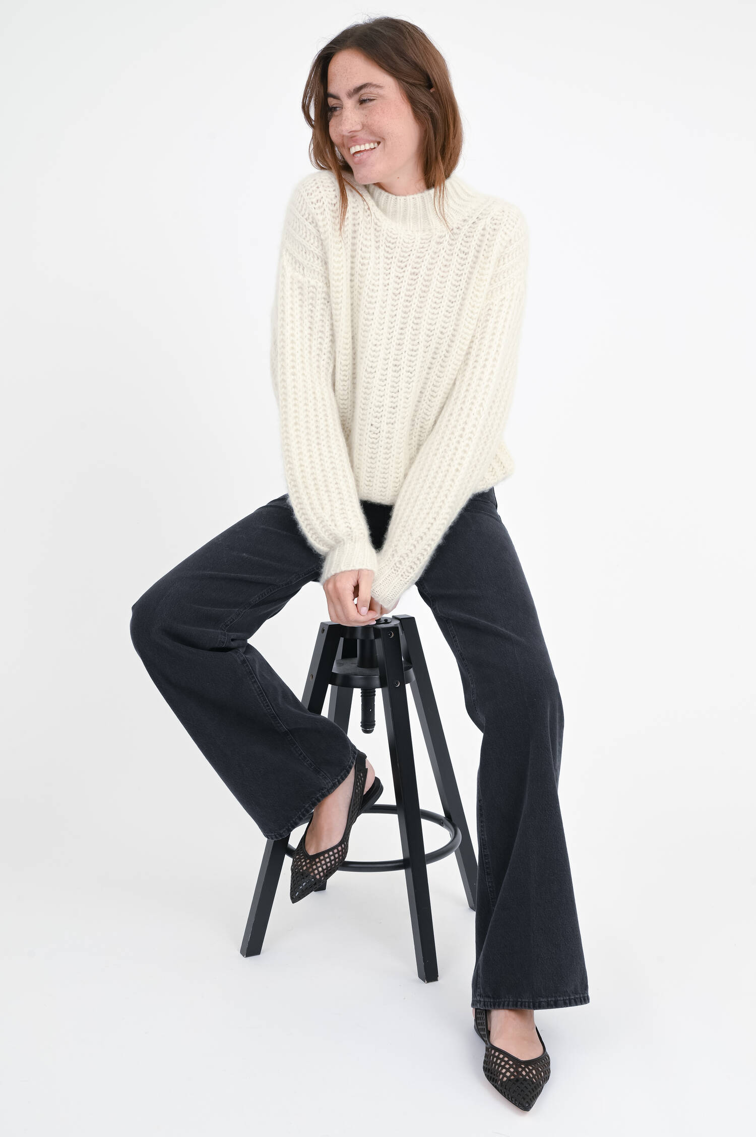 Pure-Cashmere-Pullover KOURTNEY in Creme