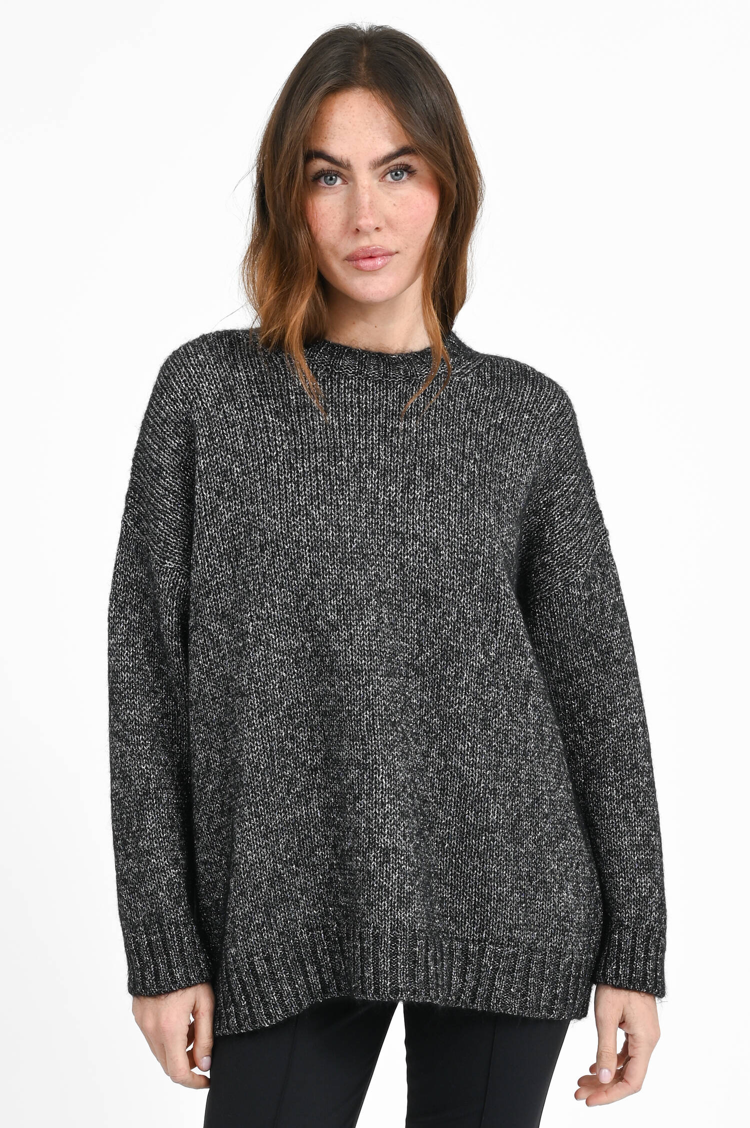 Strickpullover mit Lurexgarn in Black Strickpullover mit Lurexgarn in Black