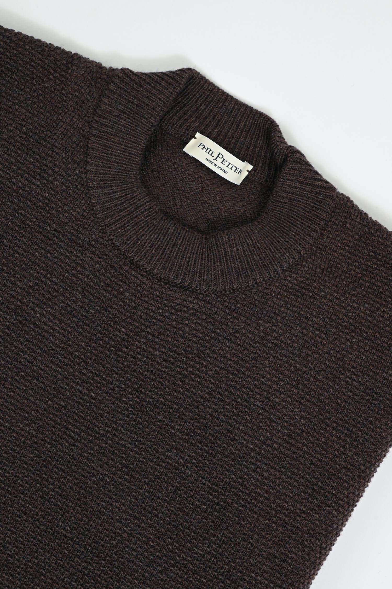 Strukturierter Pullover in Coffee Strukturierter Pullover in Coffee