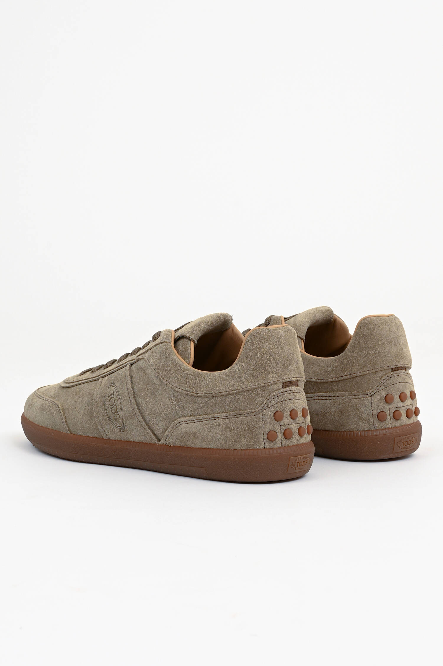 Veloursleder Sneaker in Taupe