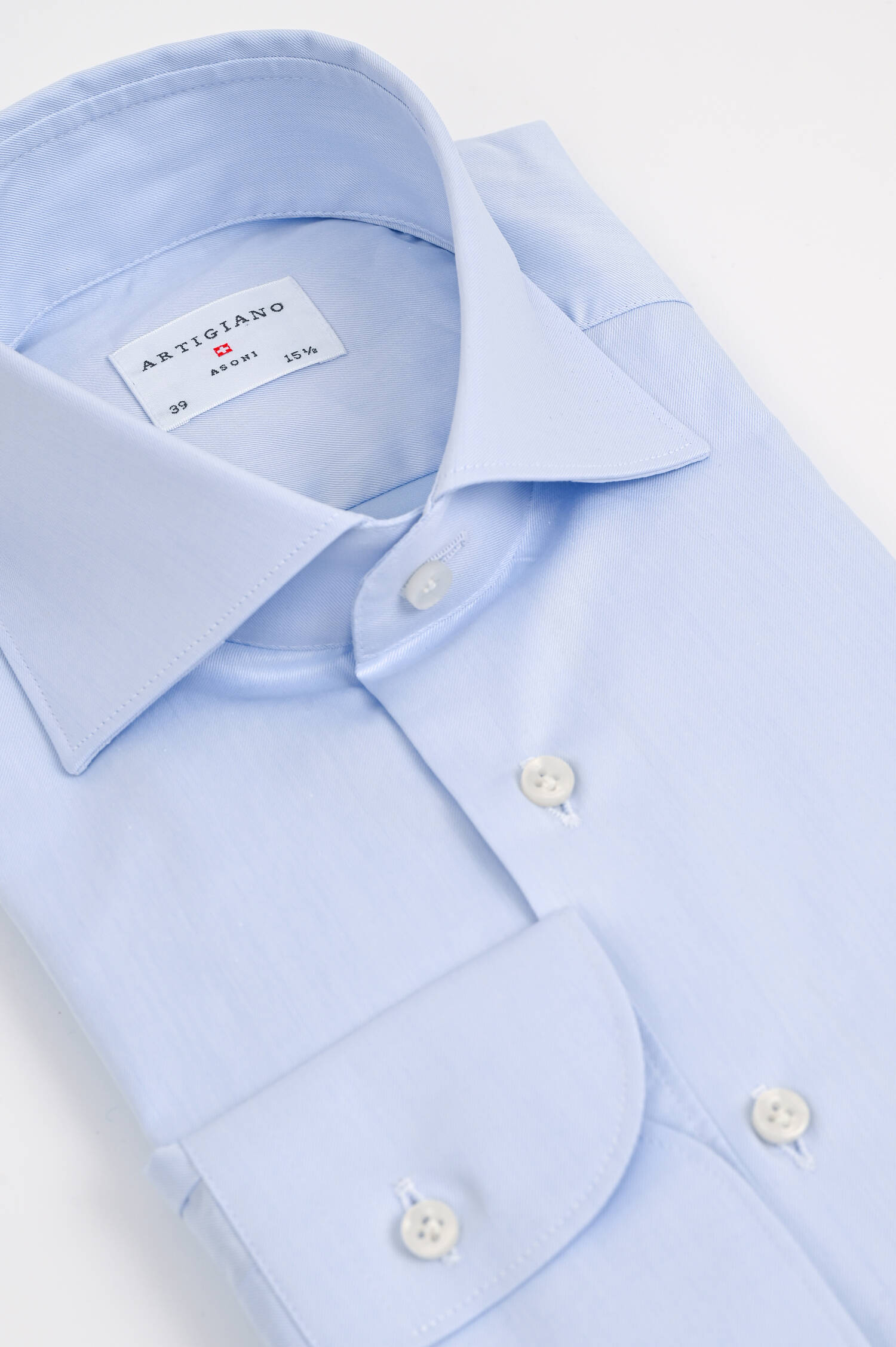 Hemd aus Baumwoll-Twill in Hellblau