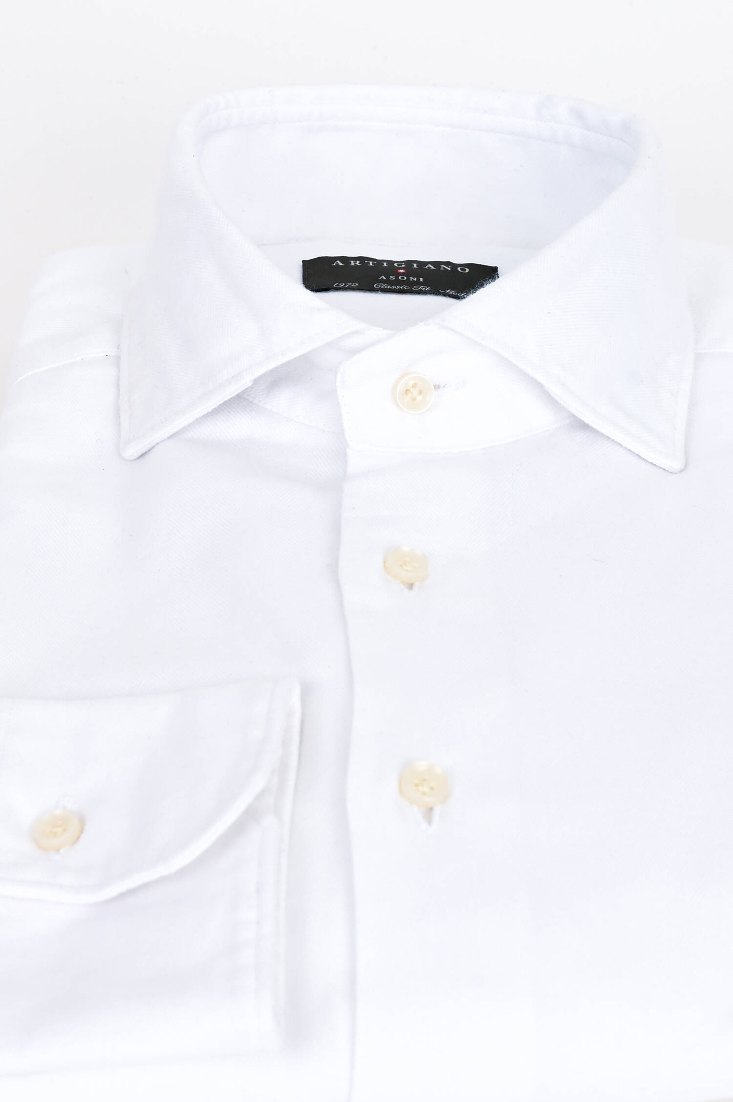 Weiches Flanellhemd in Weiß