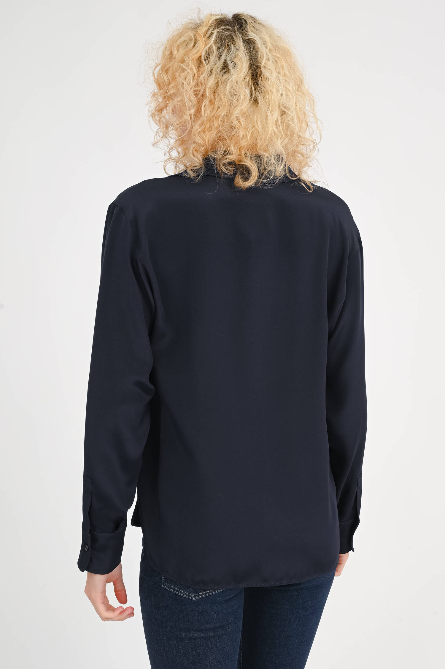 Seidenbluse ZANZERO in Navy