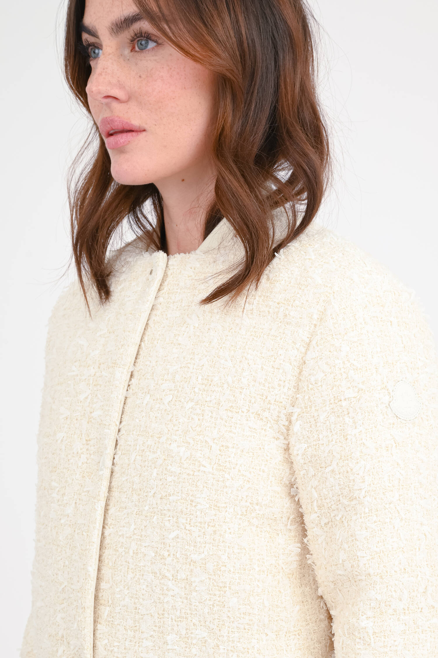 Tweed-Daunenjacke GERBEROY in Creme