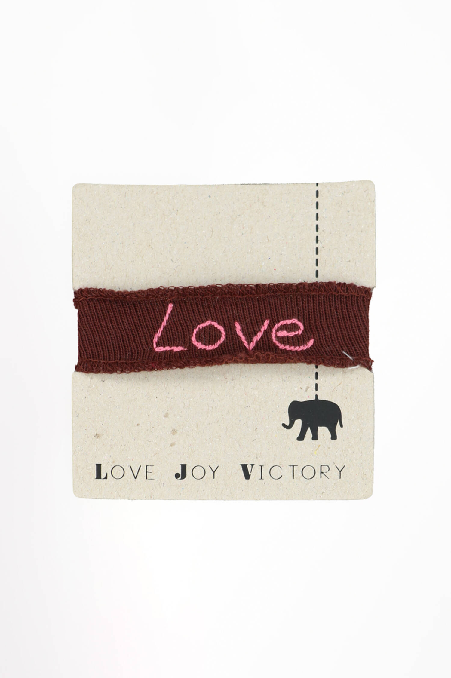Armband aus Baumwolle -LOVE in Braun Armband aus Baumwolle -LOVE in Braun