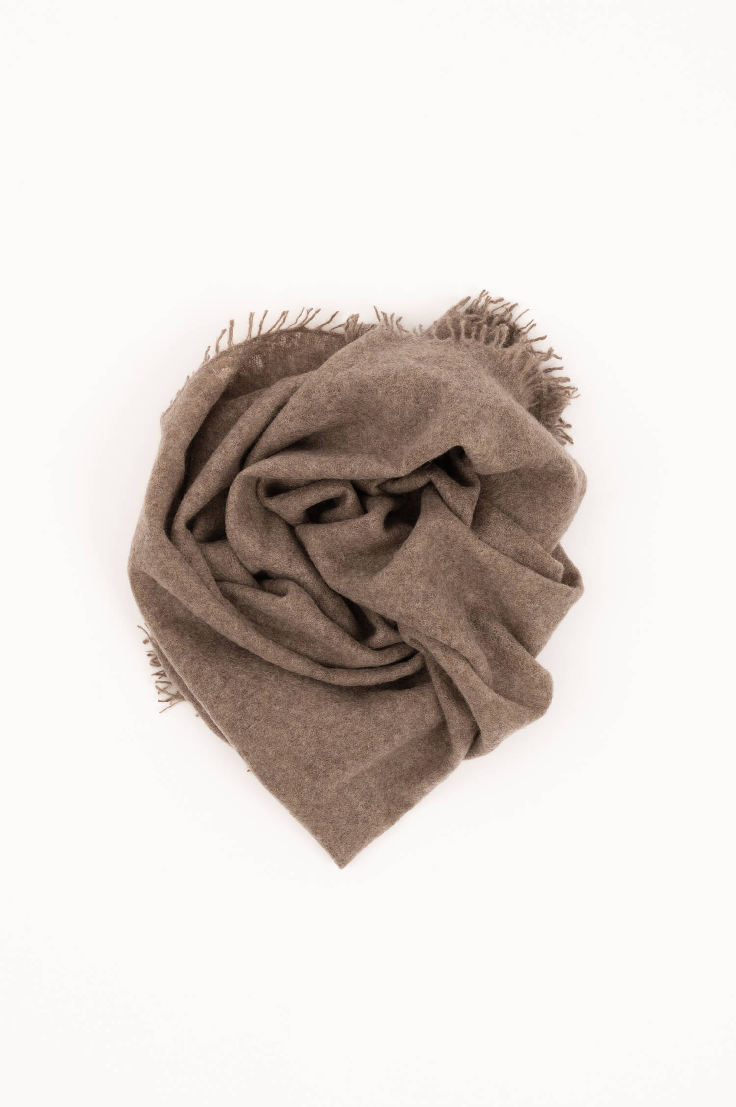 Doppelfädiger Cashmere Schal in Taupe meliert