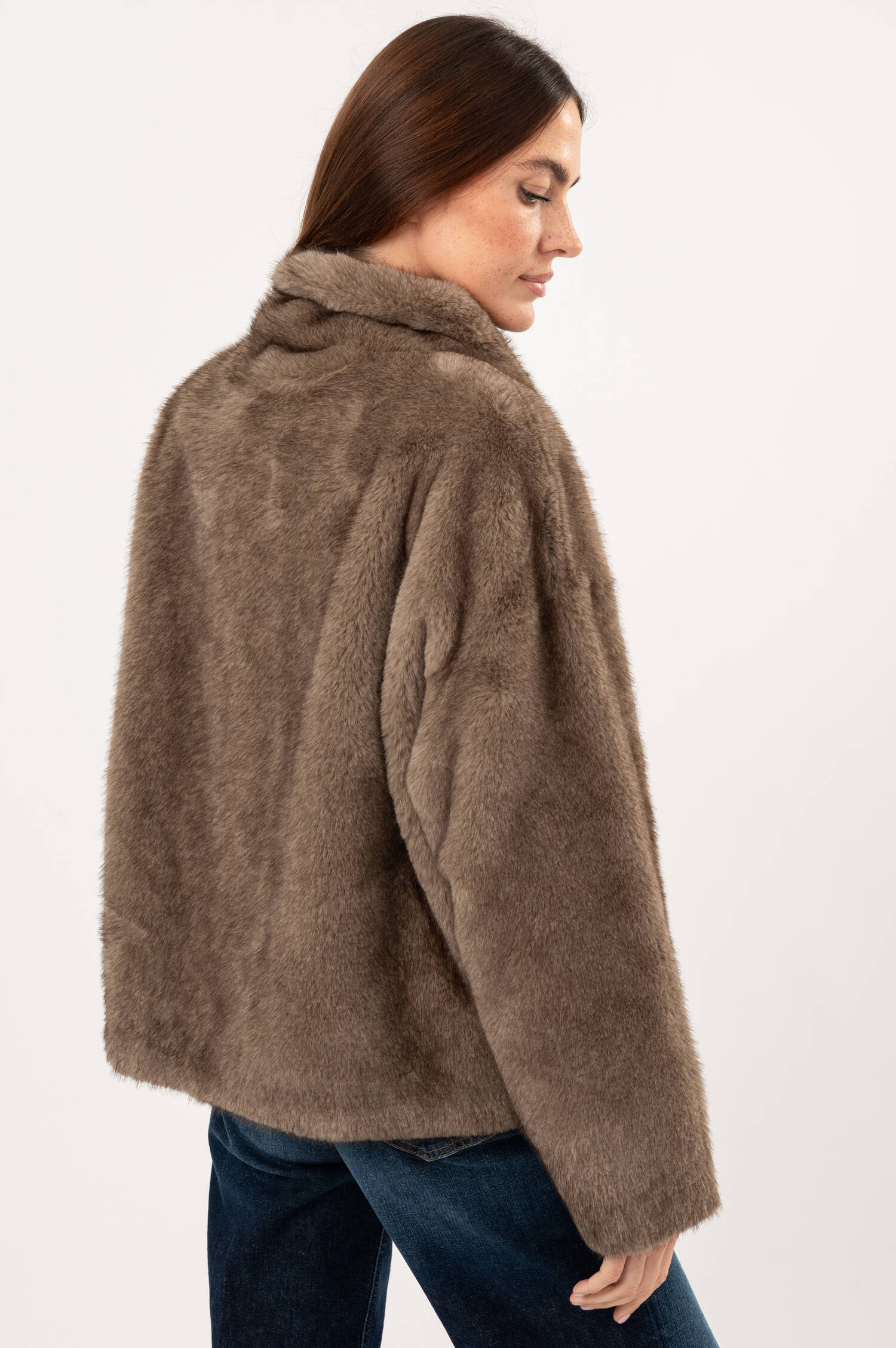 Faux-Fur-Jacke in Grau Faux-Fur-Jacke in Grau