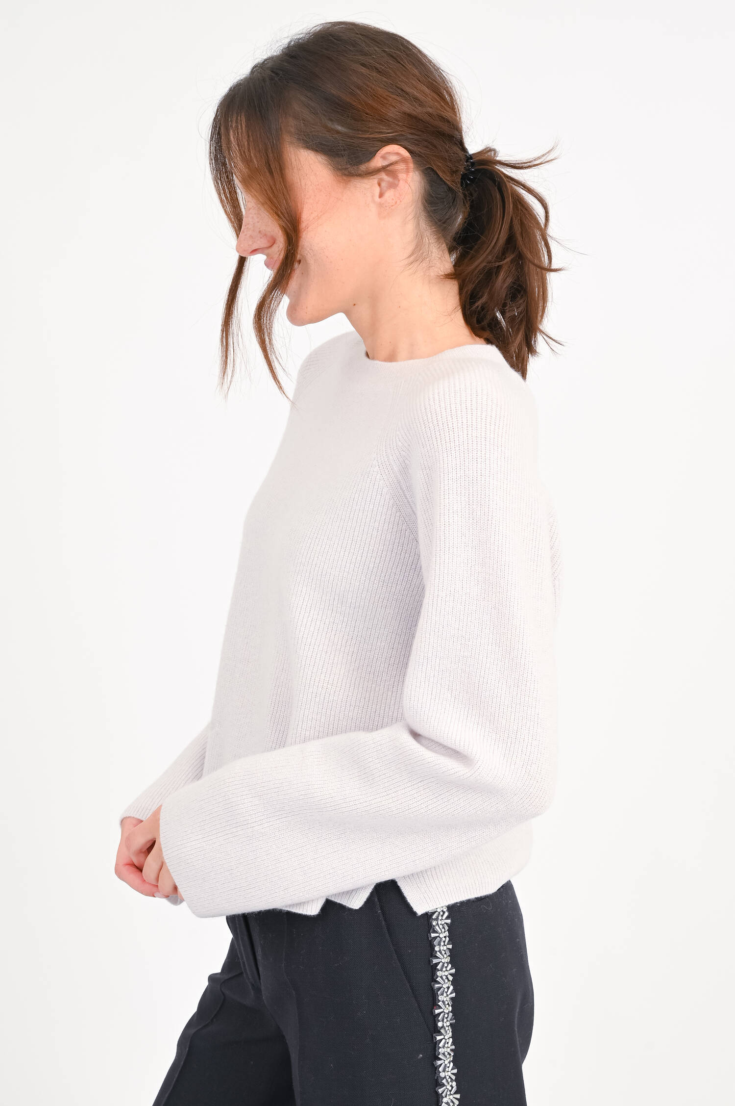 Pullover aus Cashmere-Woll-Mix in Hellbeige