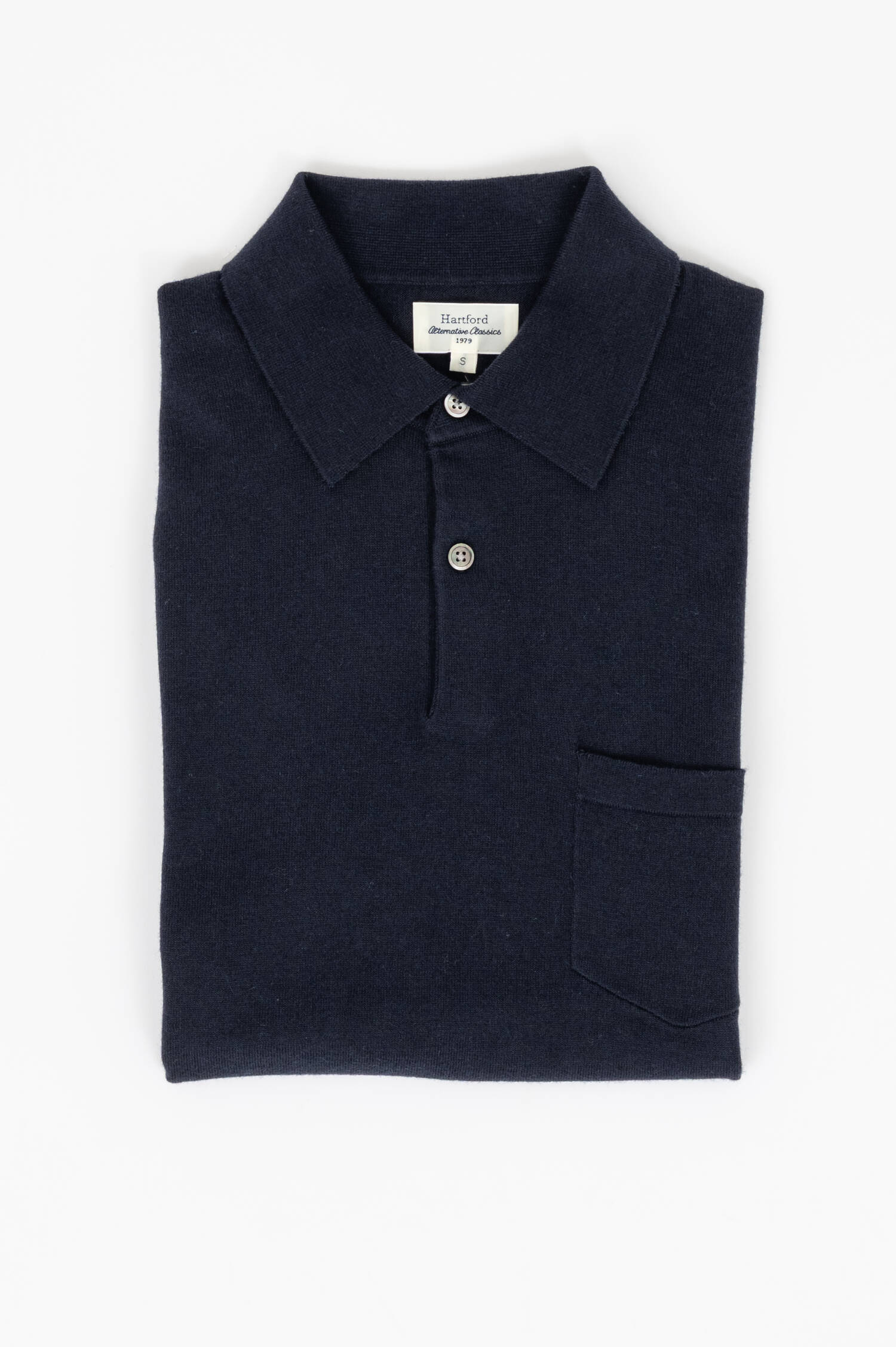 Feinstrick Poloshirt in Navy