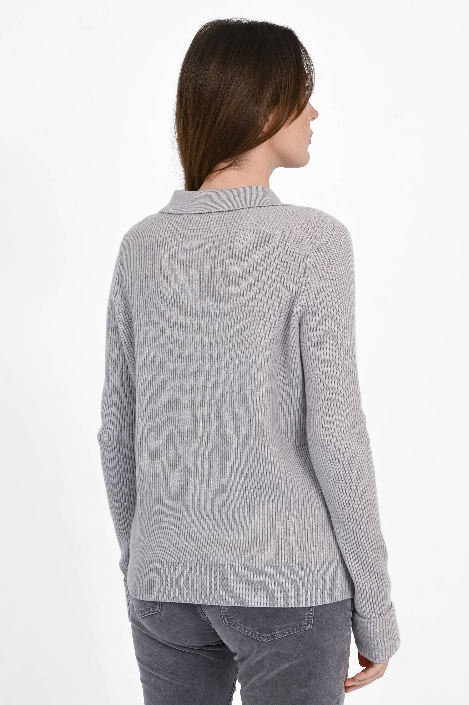 Cardigan aus Wolle in Hellgrau